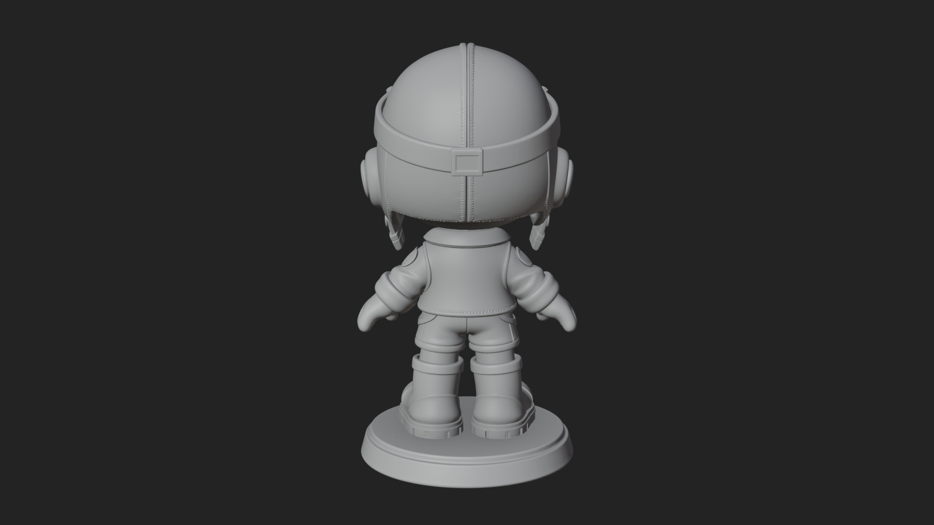 Chibi Pilot Boy With Goggles Statue Design 3 3D Print Model 3D Model
