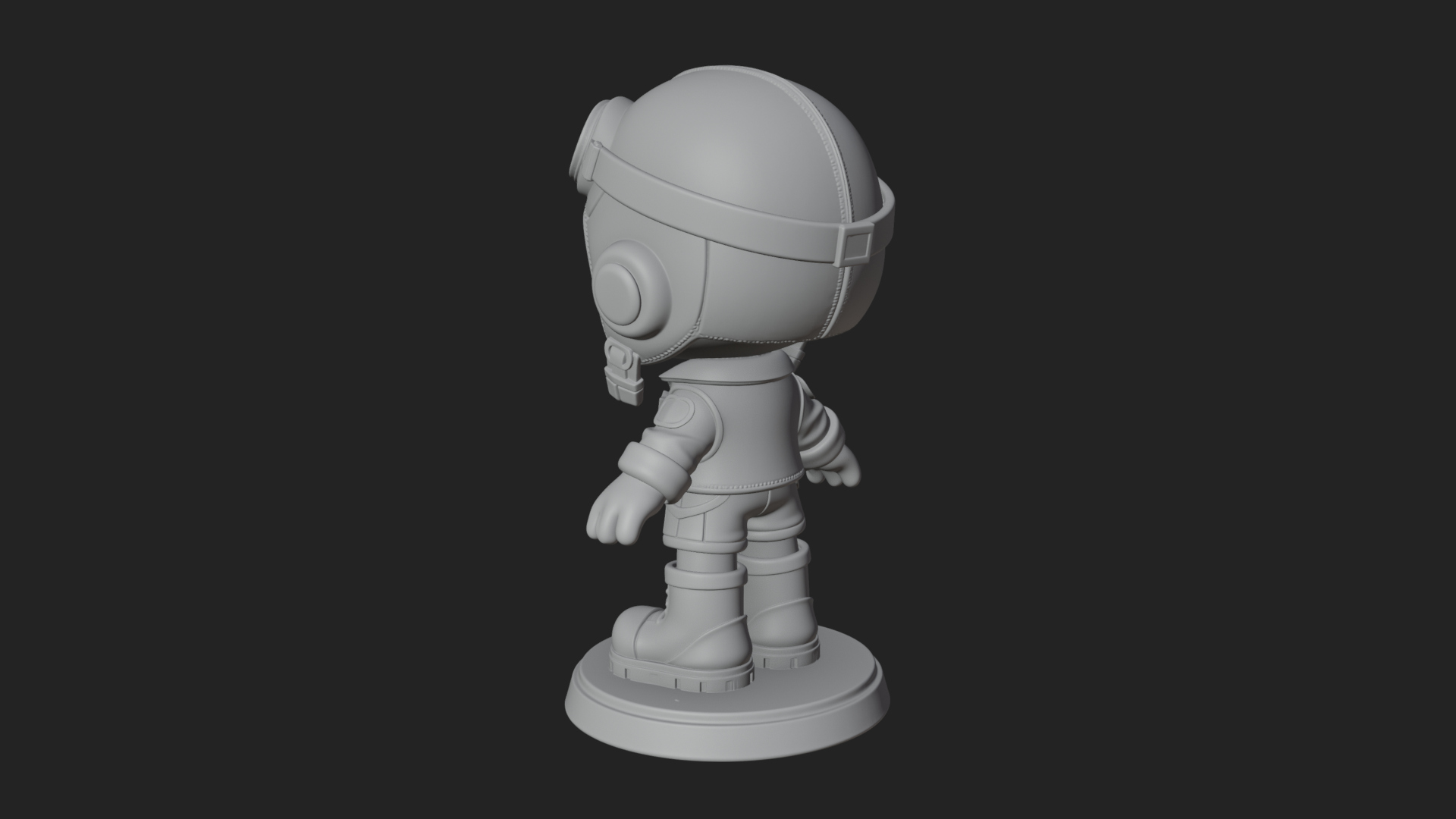 Chibi Pilot Boy With Goggles Statue Design 3 3D Print Model 3D Model