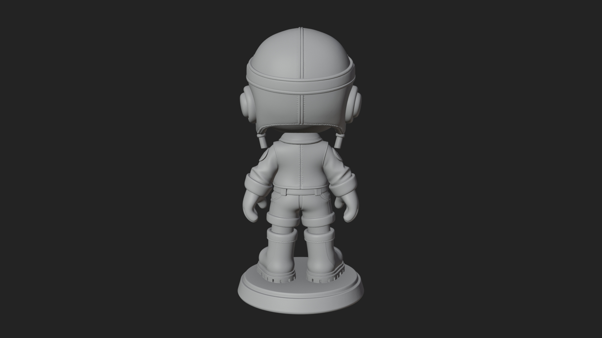 Chibi Pilot Boy With Goggles Statue Design 4 3D Print Model 3D Model