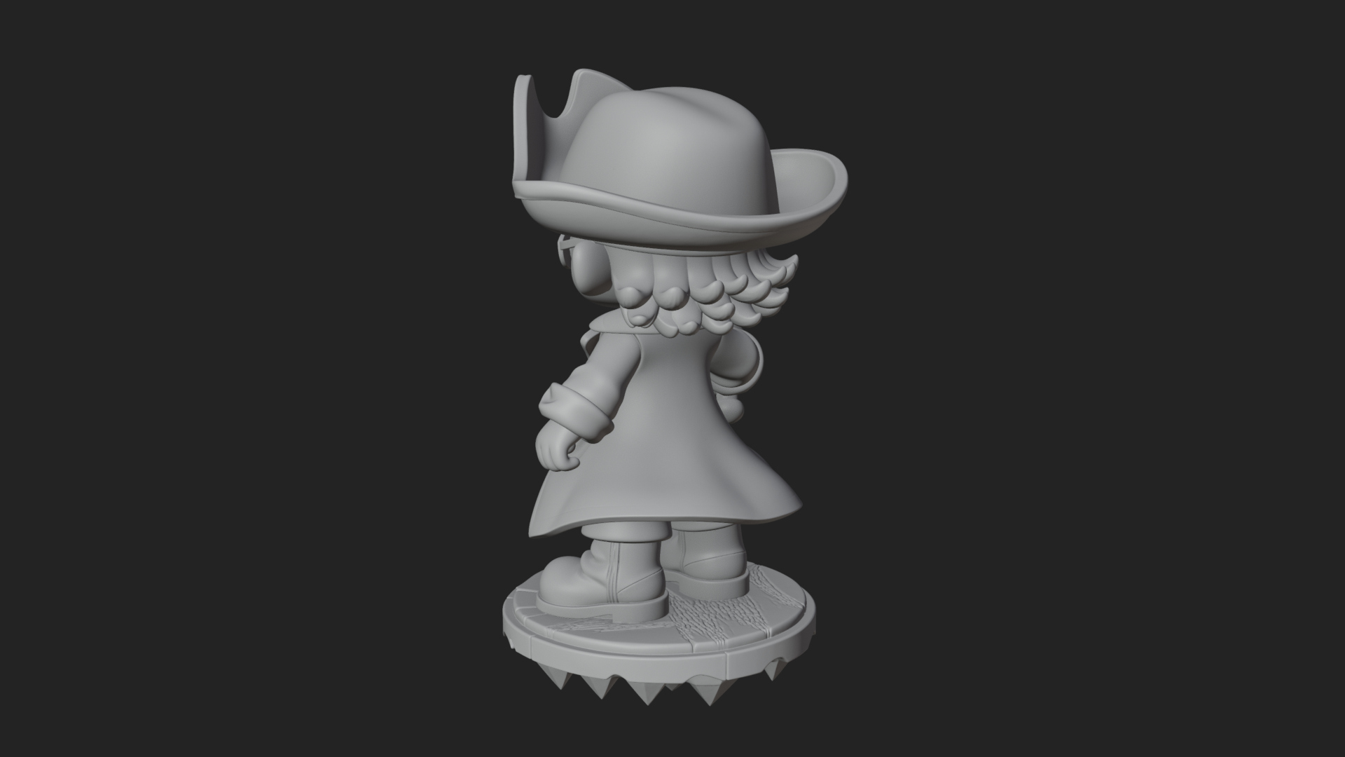 Chibi Pirate Captain Statue Design 1 3D Print Model 3D Model