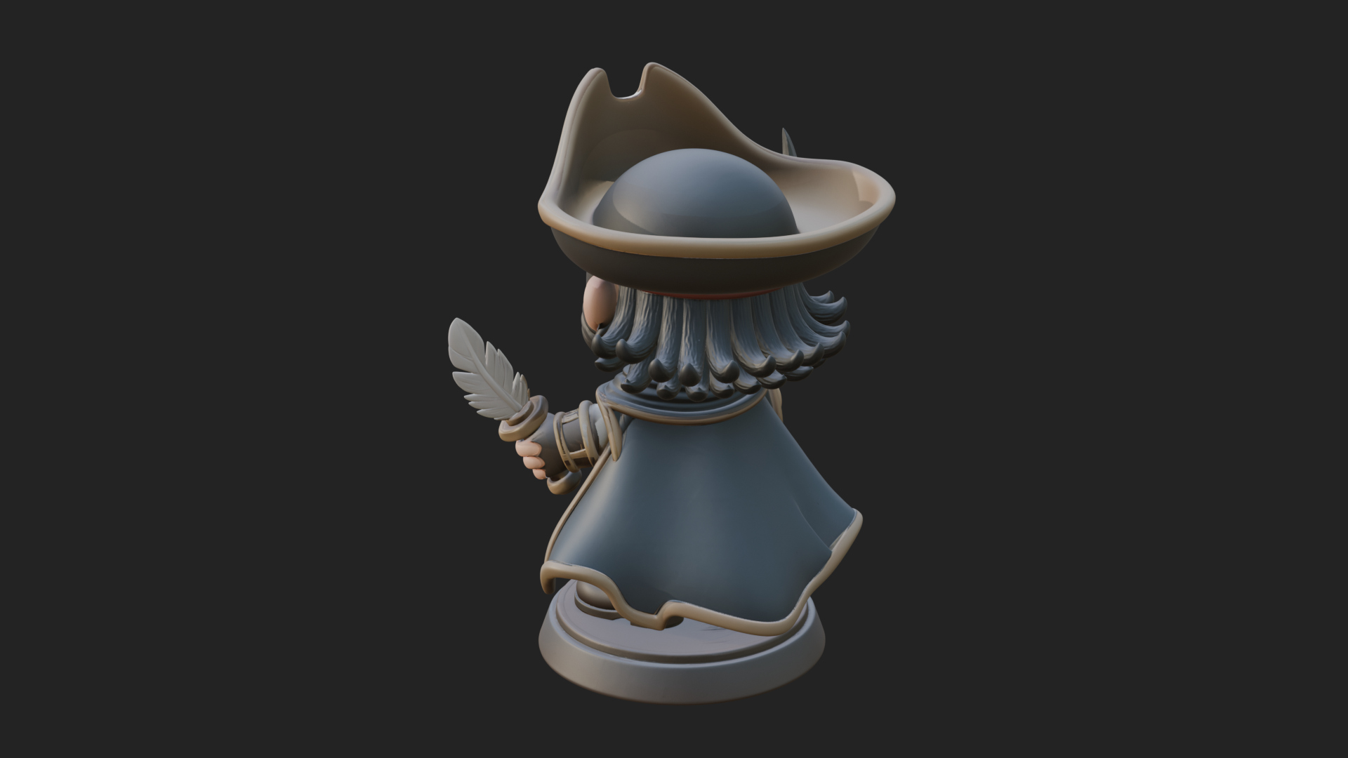 Chibi Pirate Captain Statue Design 10 3D Print Model 3D Model