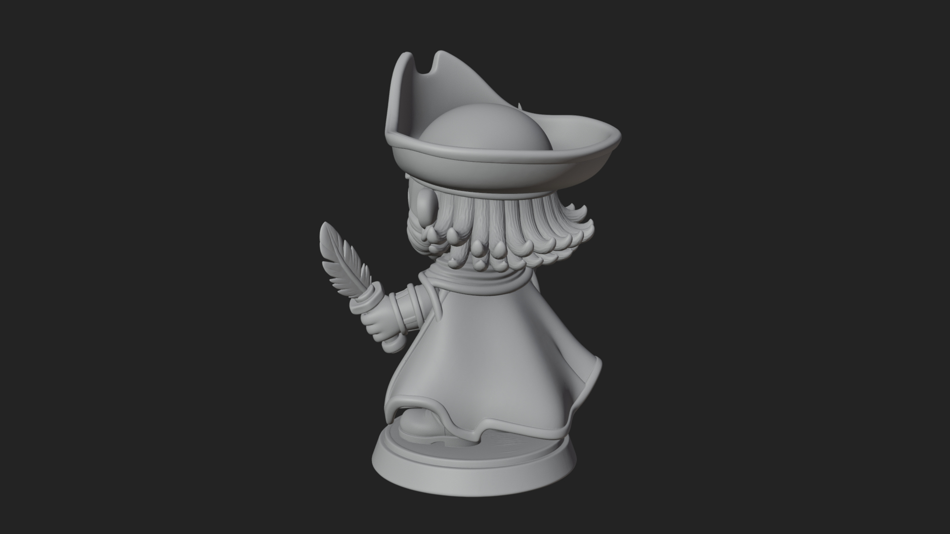 Chibi Pirate Captain Statue Design 10 3D Print Model 3D Model