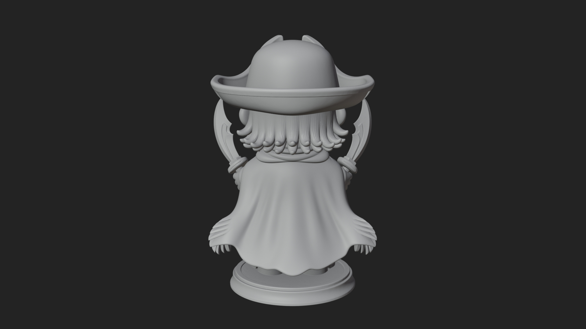 Chibi Pirate Captain Statue Design 11 3D Print Model 3D Model
