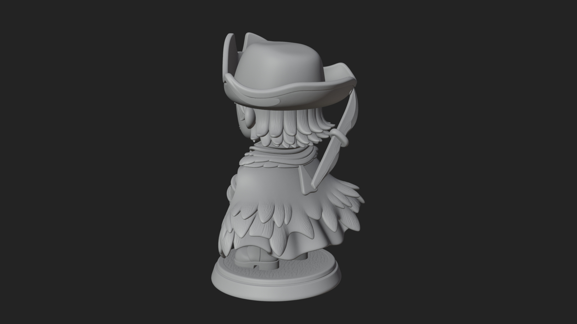 Chibi Pirate Captain Statue Design 12 3D Print Model 3D Model