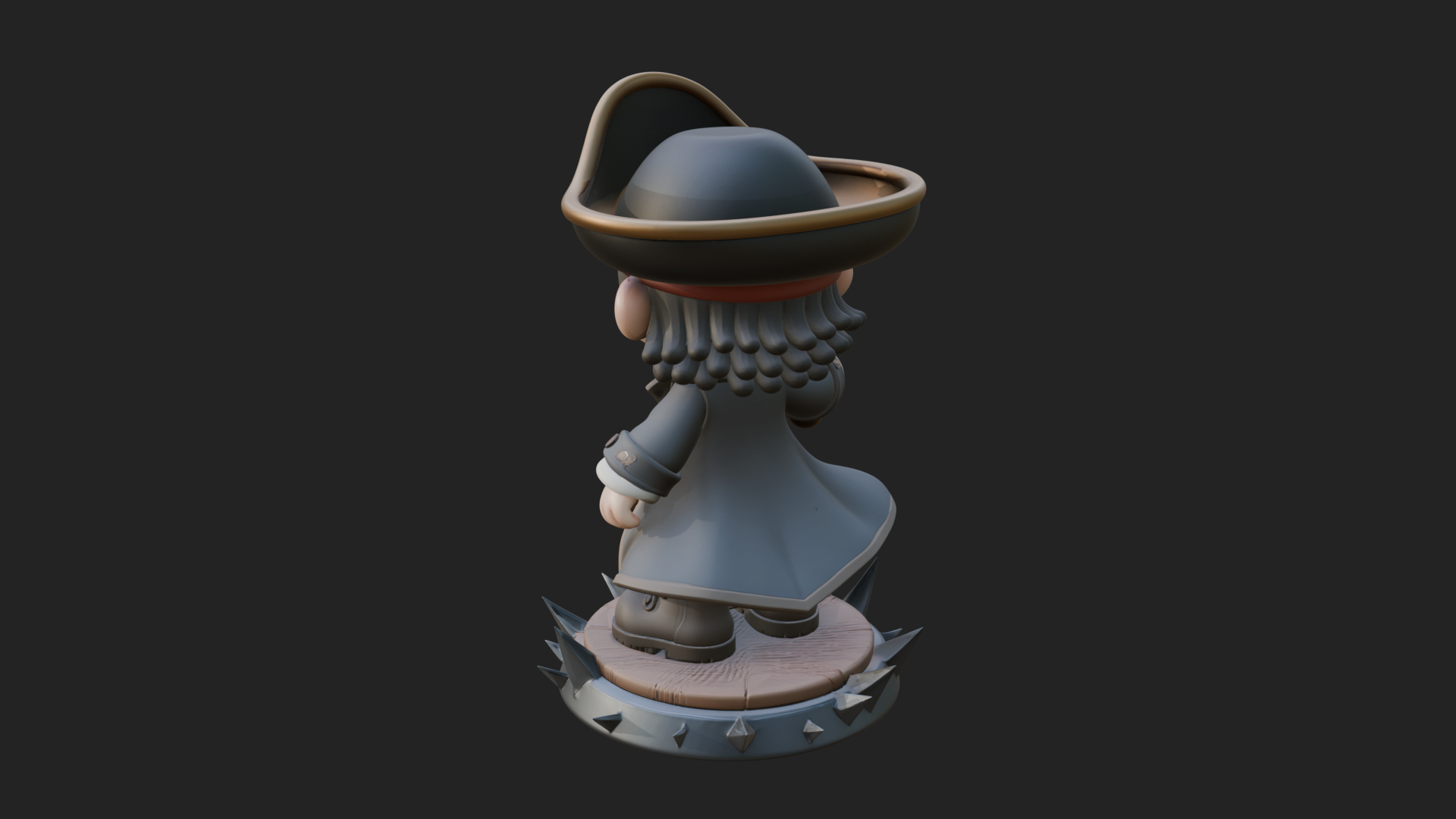 Chibi Pirate Captain Statue Design 2 3D Print Model 3D Model