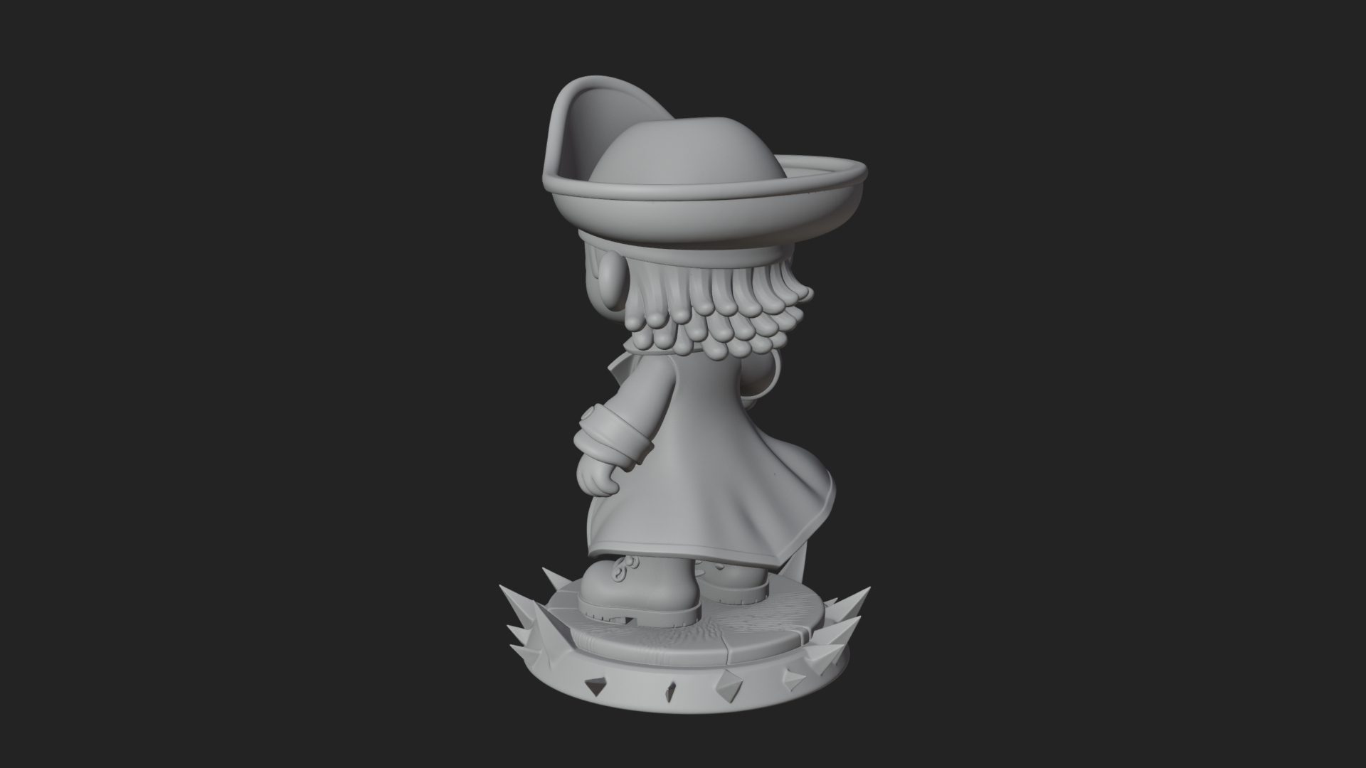 Chibi Pirate Captain Statue Design 2 3D Print Model 3D Model