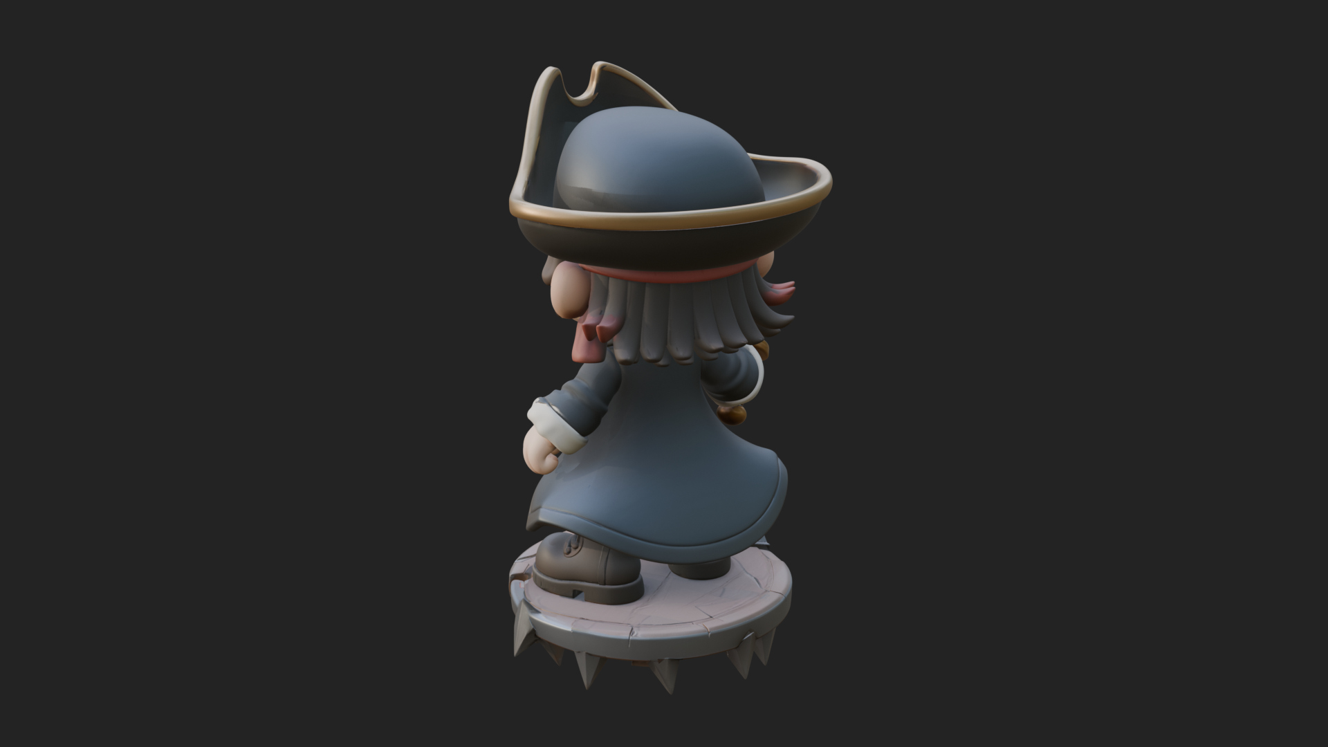 Chibi Pirate Captain Statue Design 3 3D Print Model 3D Model