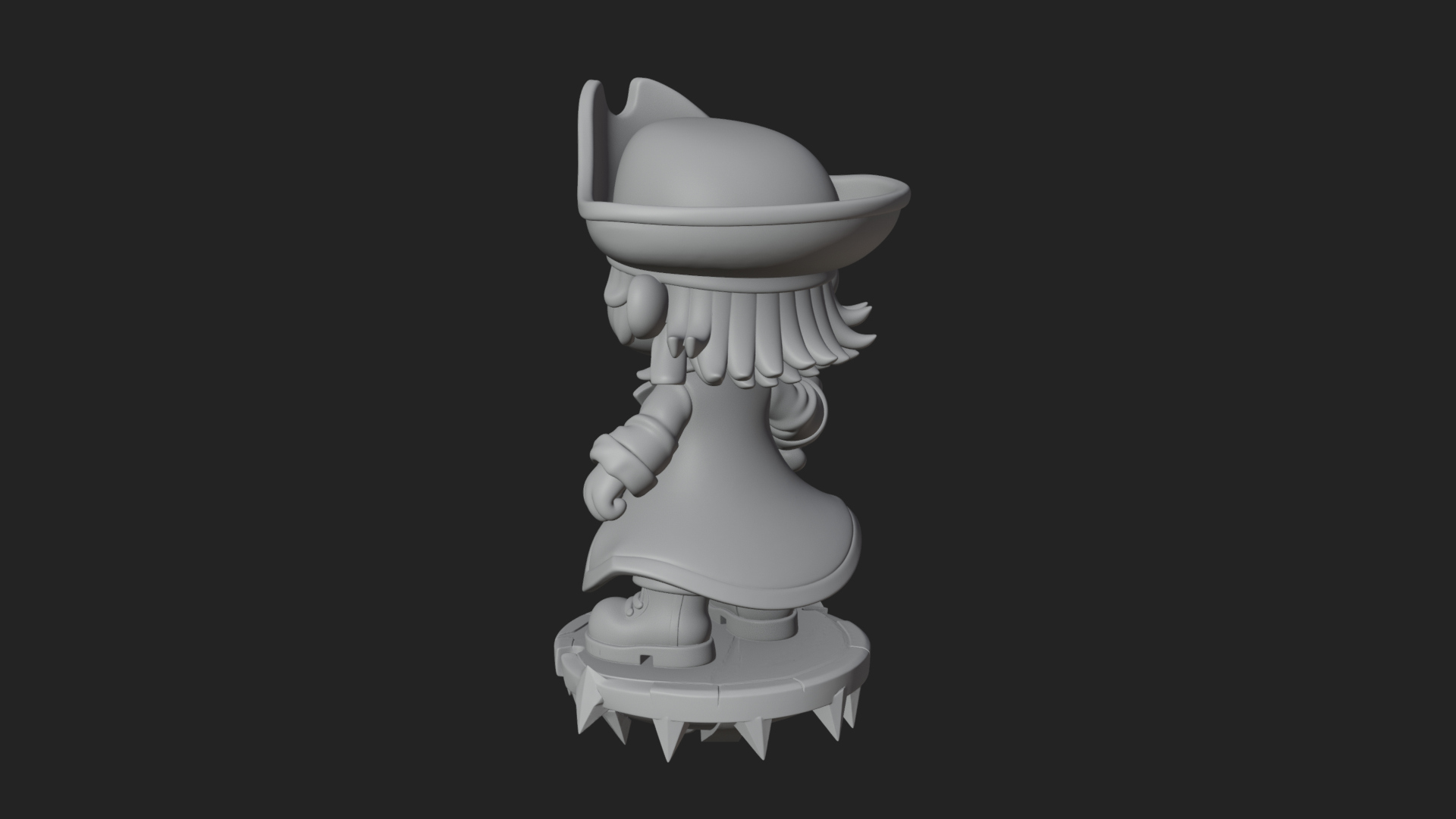 Chibi Pirate Captain Statue Design 3 3D Print Model 3D Model