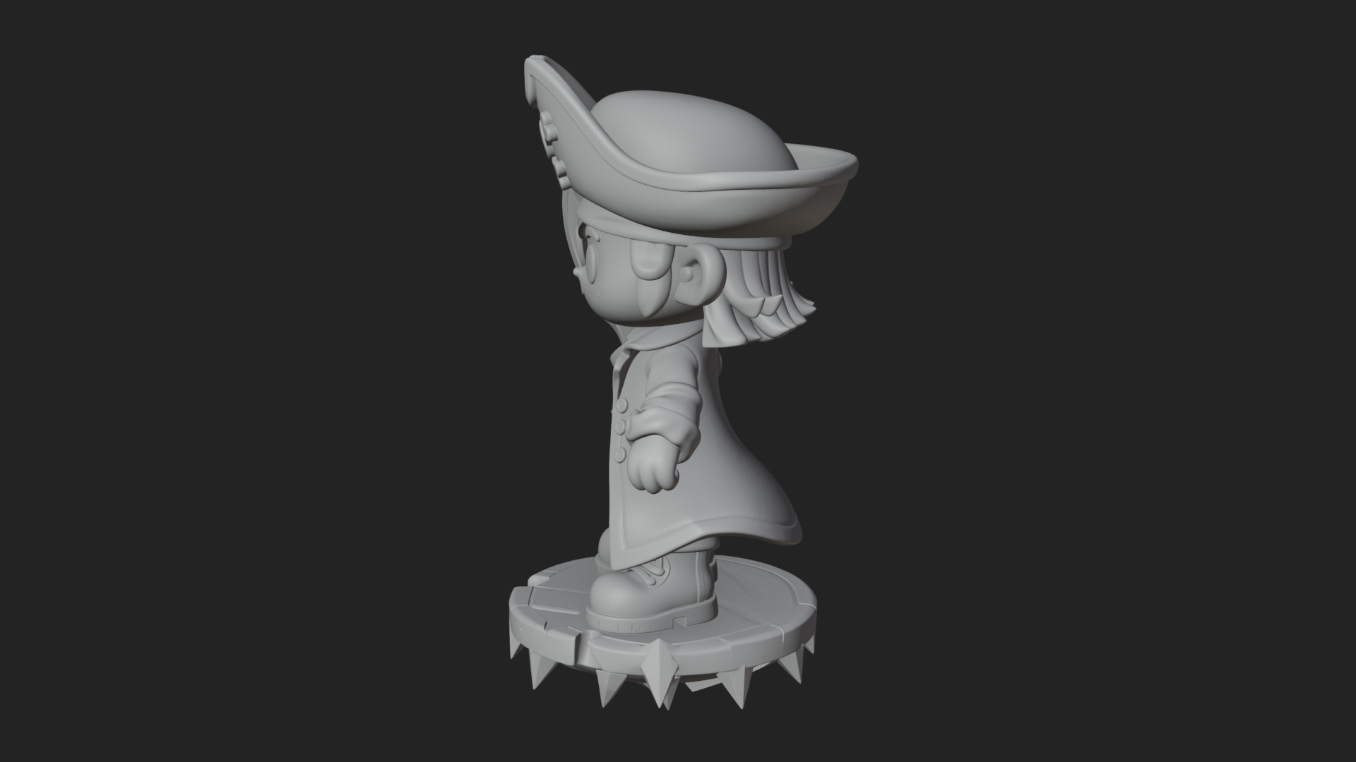 Chibi Pirate Captain Statue Design 3 3D Print Model 3D Model
