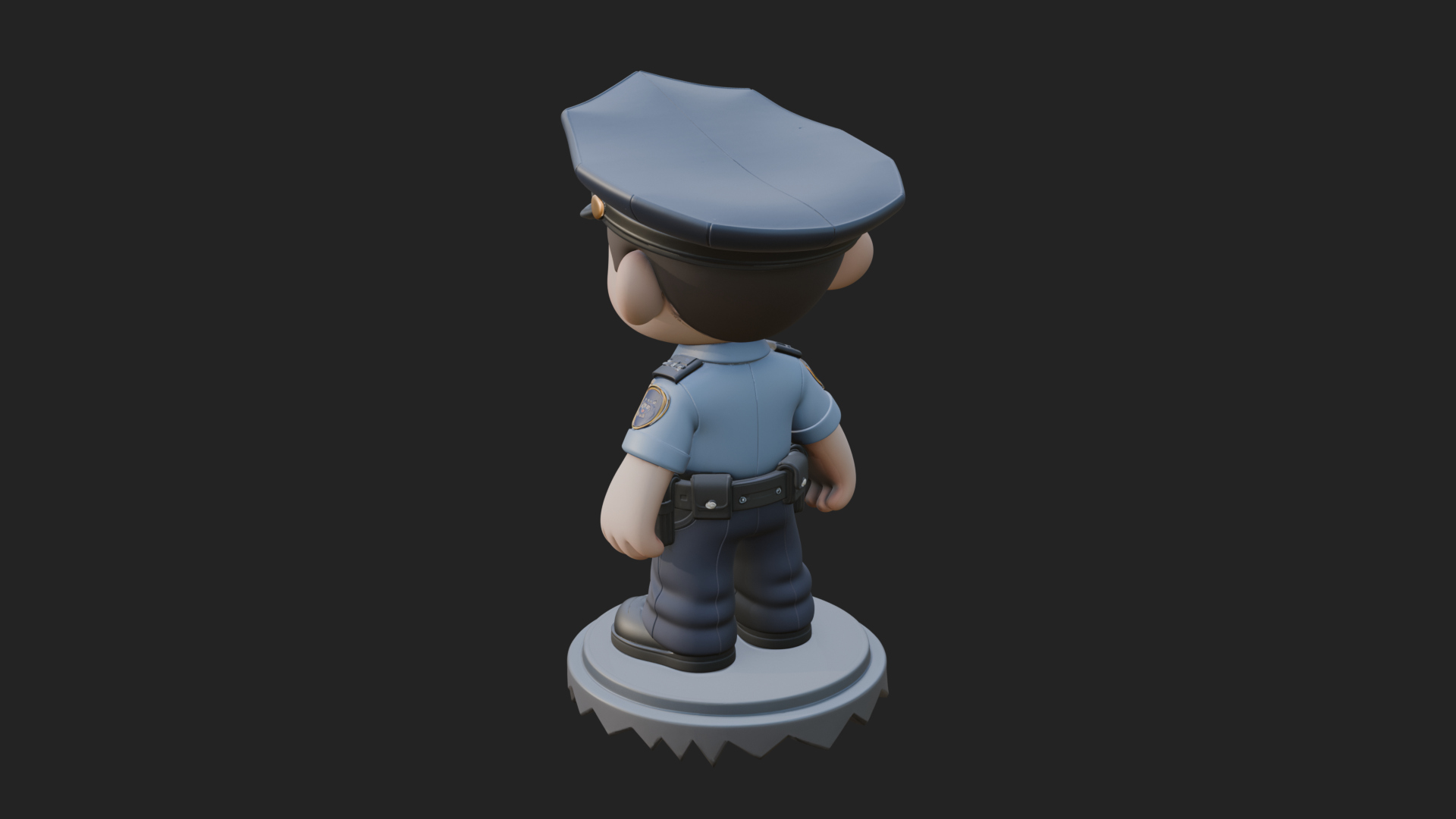 Chibi Police Officer Statue Design 1 3D Print Model 3D Model