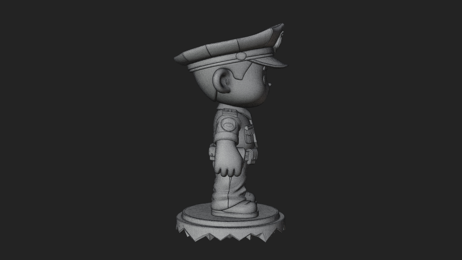Chibi Police Officer Statue Design 1 3D Print Model 3D Model