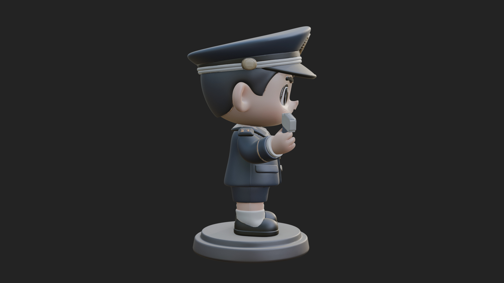 Chibi Police Officer Statue Design 10 3D Print Model 3D Model