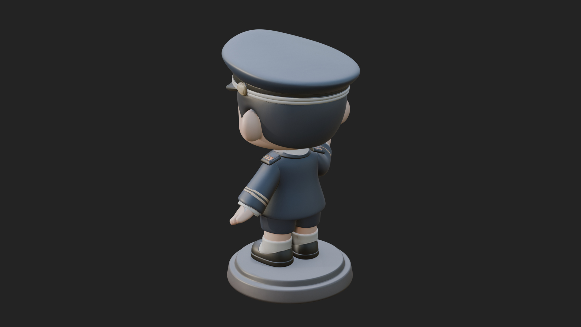 Chibi Police Officer Statue Design 10 3D Print Model 3D Model