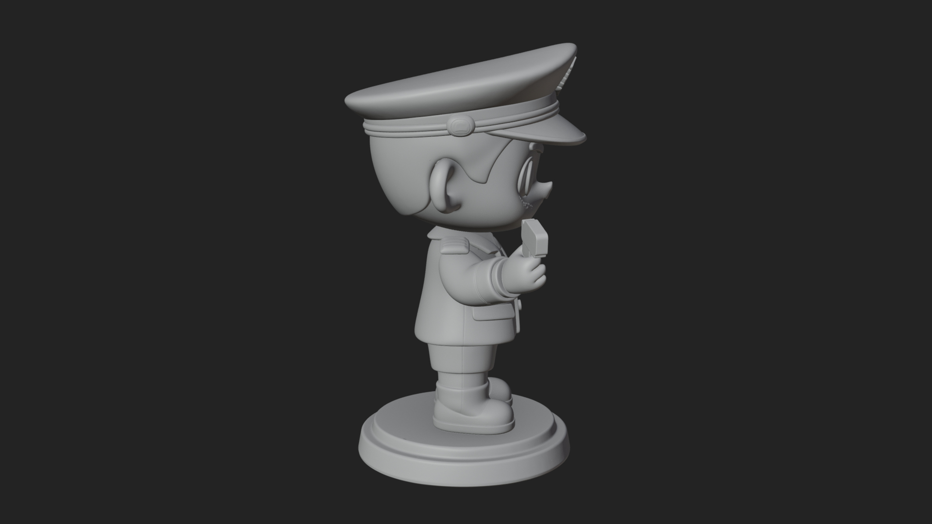 Chibi Police Officer Statue Design 10 3D Print Model 3D Model