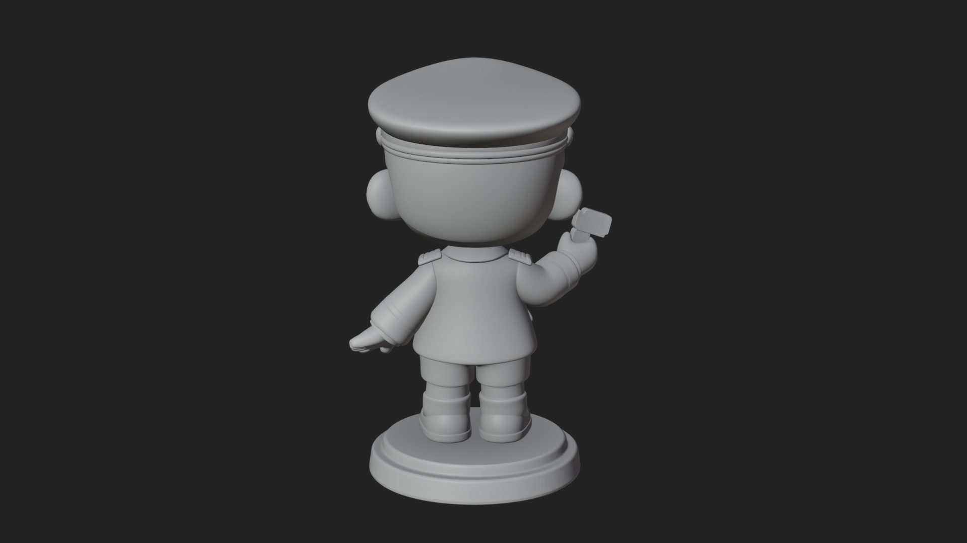 Chibi Police Officer Statue Design 10 3D Print Model 3D Model