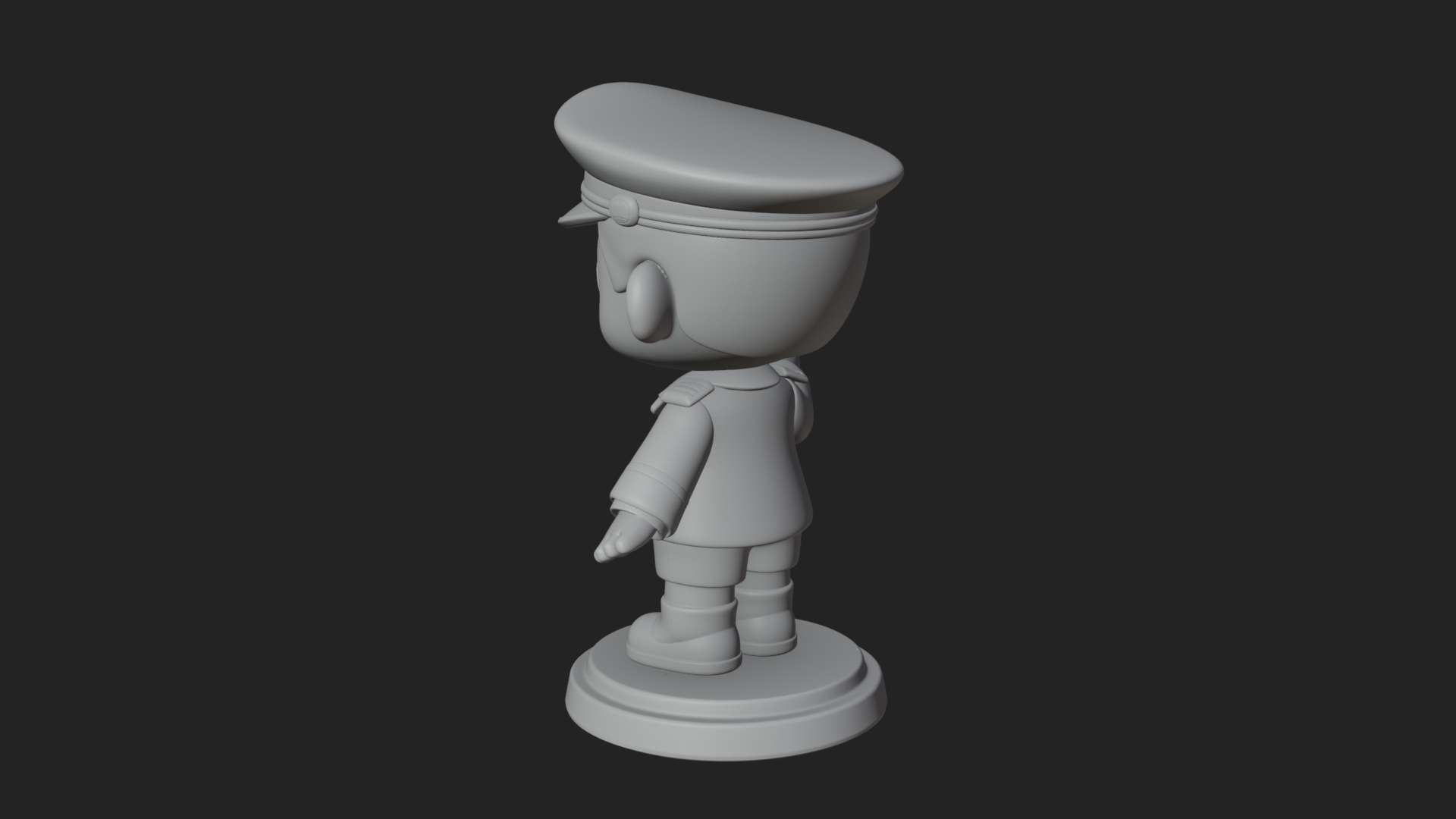 Chibi Police Officer Statue Design 10 3D Print Model 3D Model