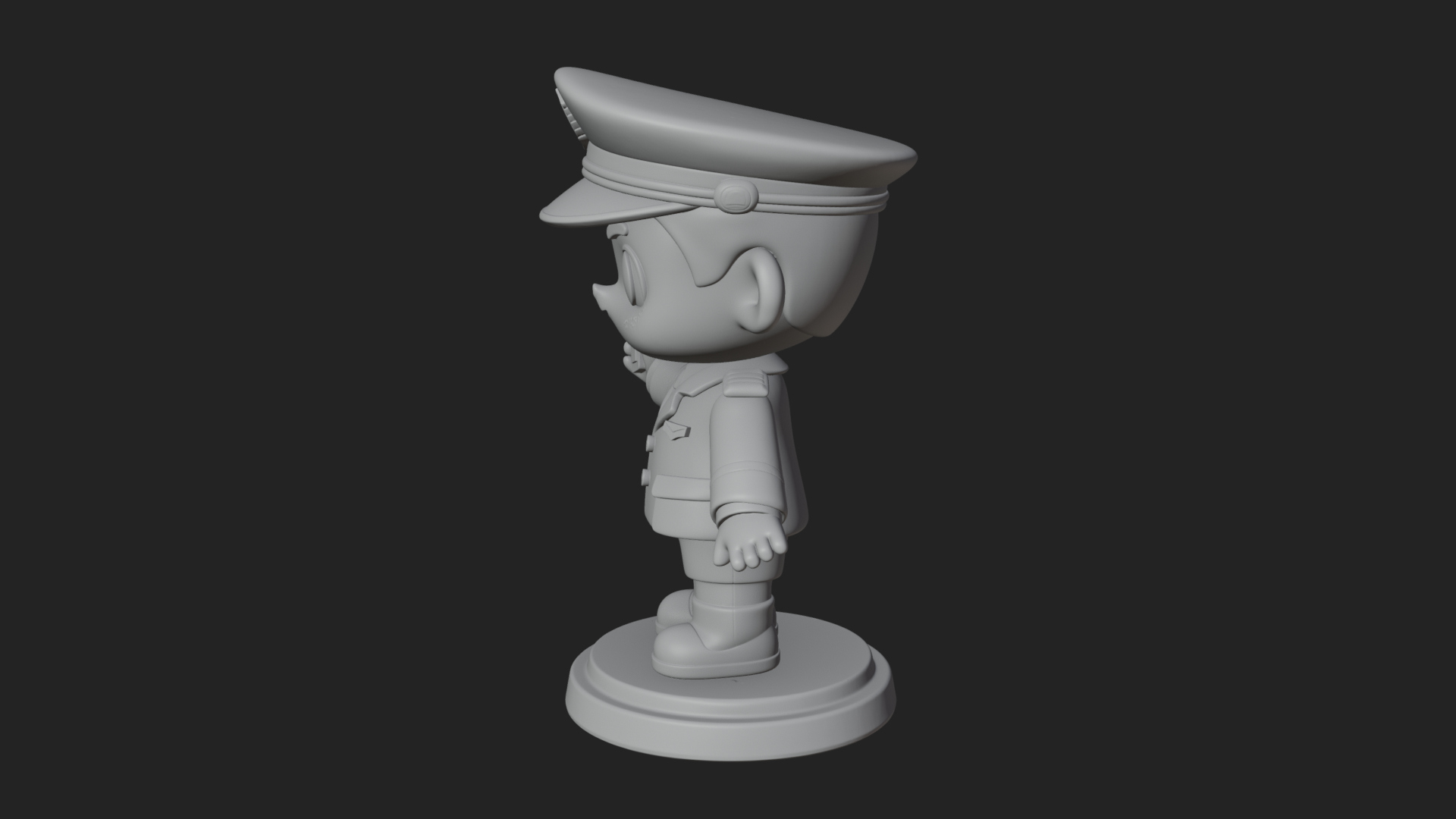 Chibi Police Officer Statue Design 10 3D Print Model 3D Model