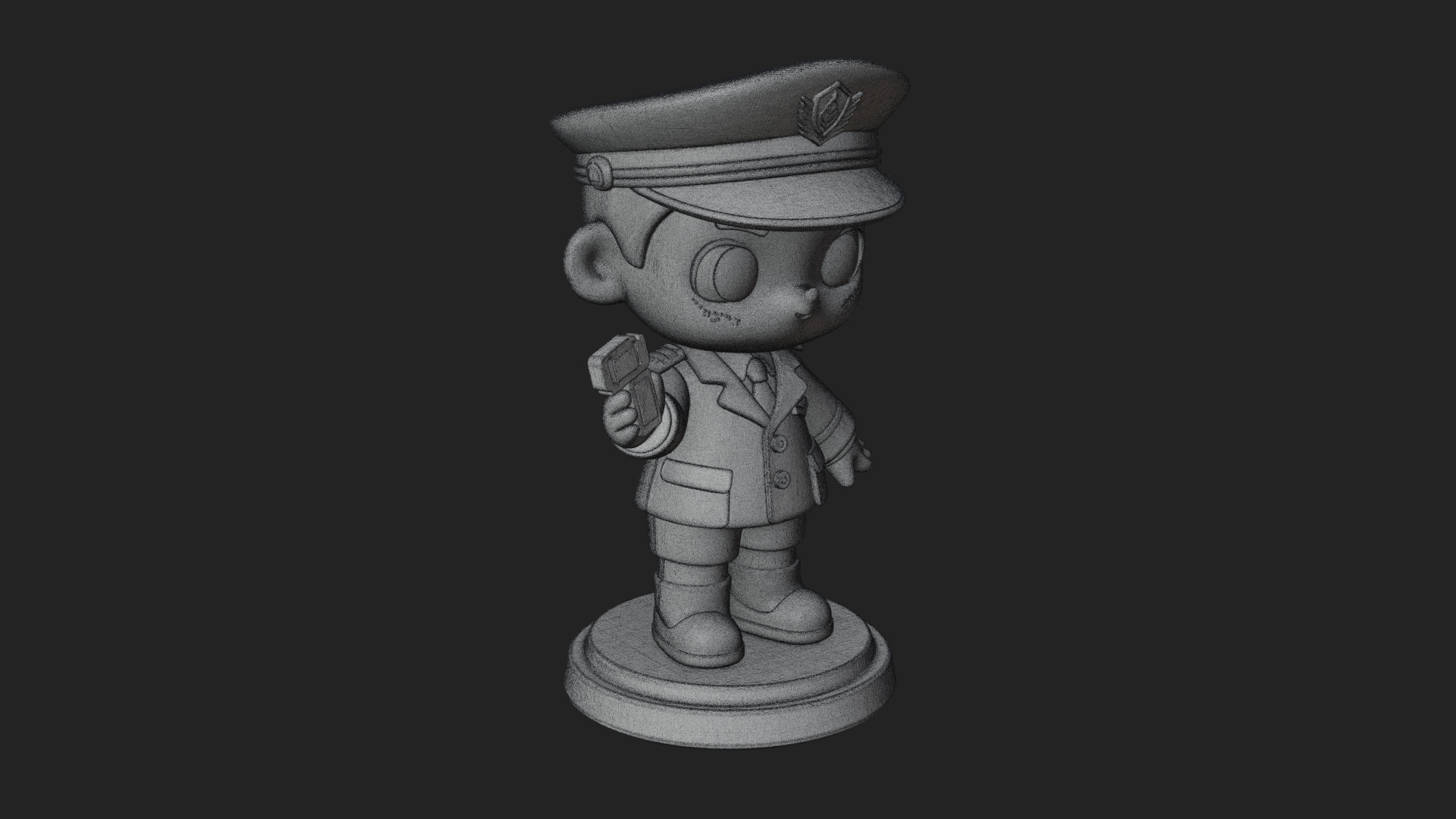 Chibi Police Officer Statue Design 10 3D Print Model 3D Model
