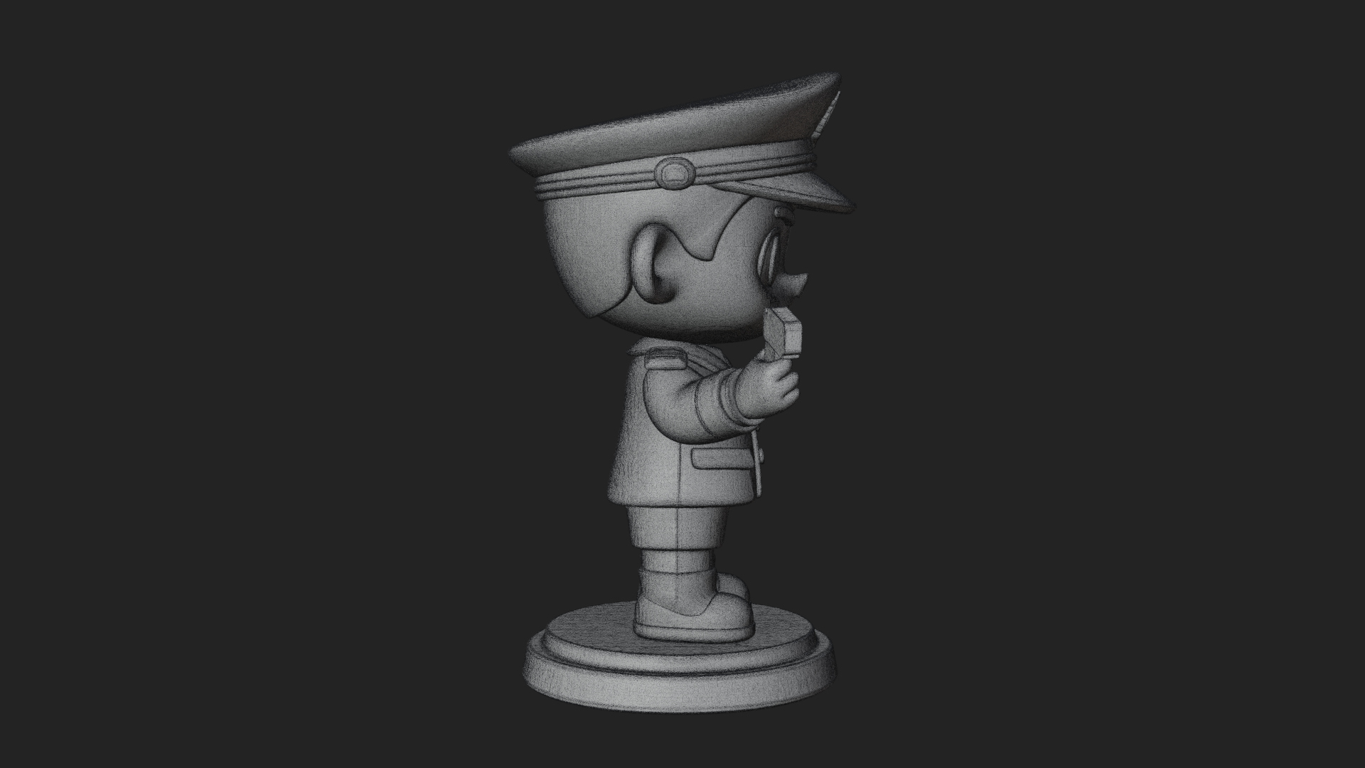 Chibi Police Officer Statue Design 10 3D Print Model 3D Model