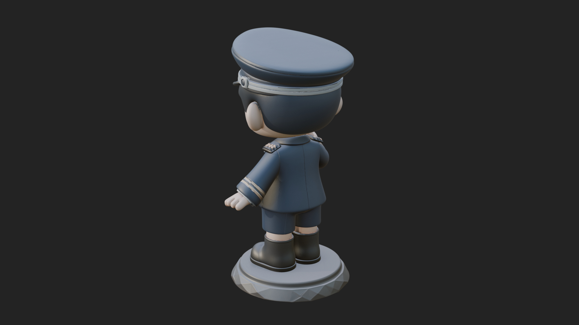 Chibi Police Officer Statue Design 11 3D Print Model 3D Model