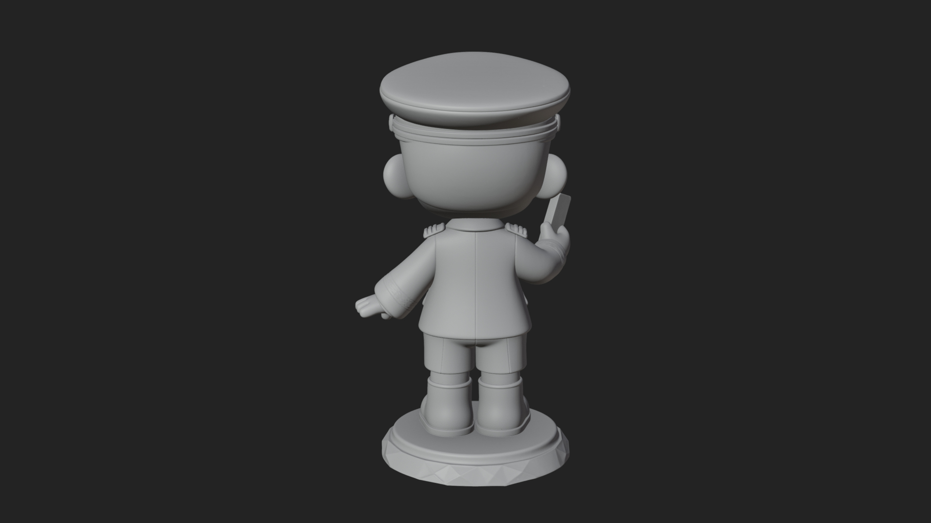 Chibi Police Officer Statue Design 11 3D Print Model 3D Model