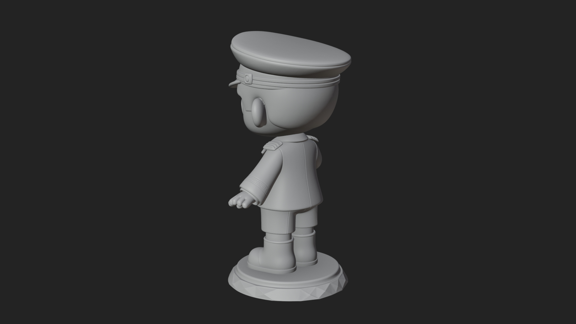Chibi Police Officer Statue Design 11 3D Print Model 3D Model