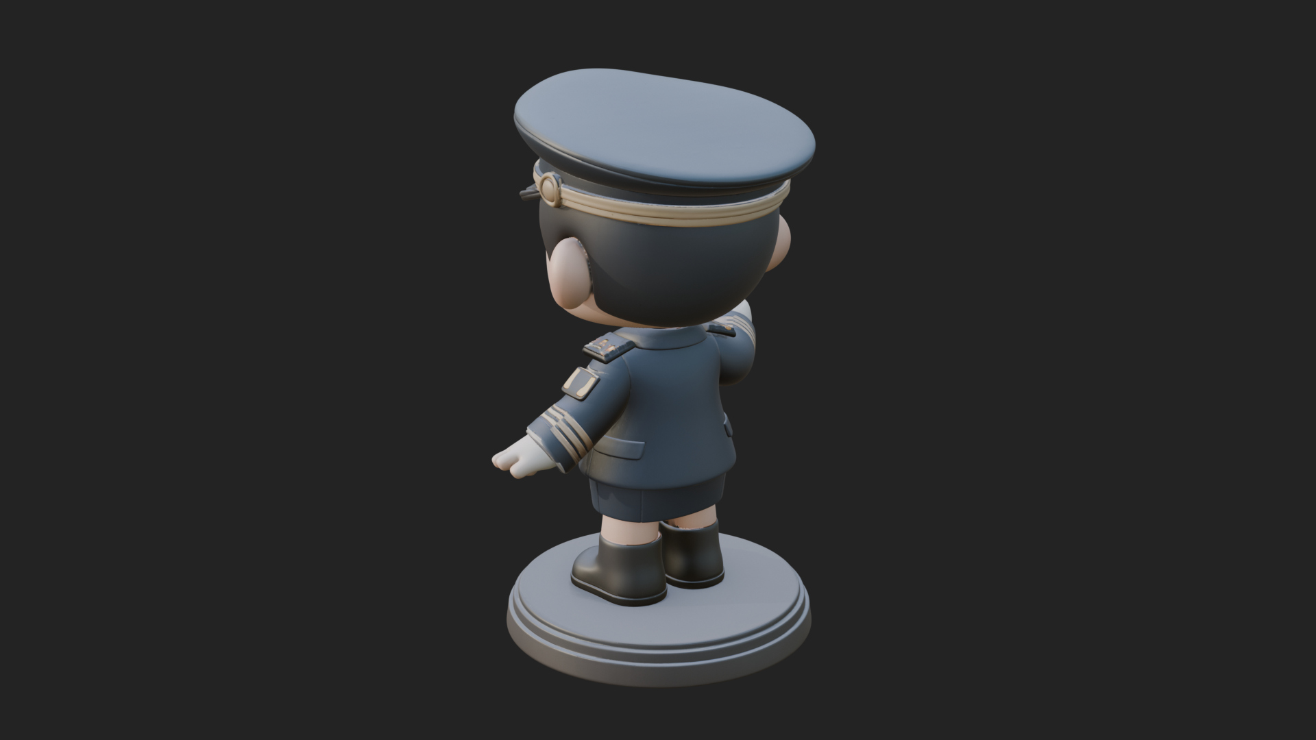 Chibi Police Officer Statue Design 12 3D Print Model 3D Model