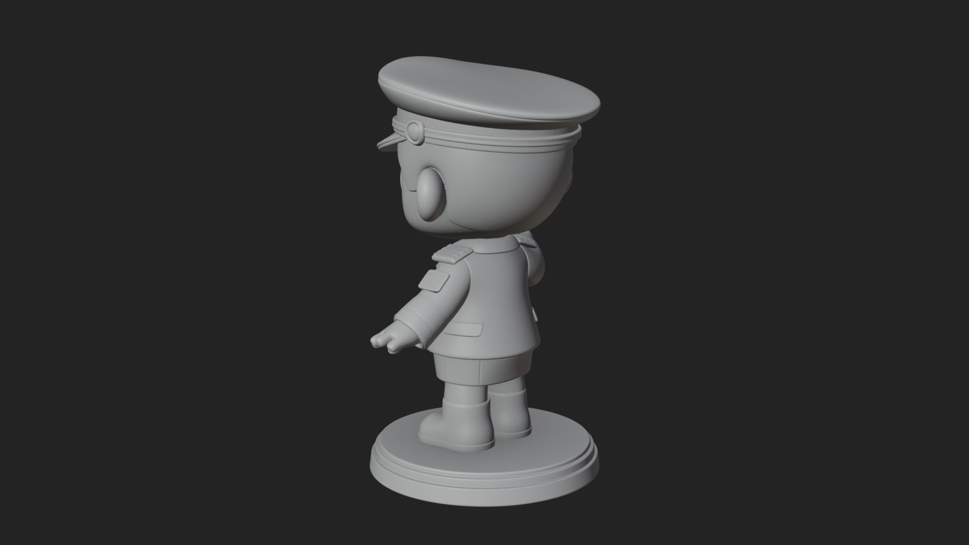 Chibi Police Officer Statue Design 12 3D Print Model 3D Model