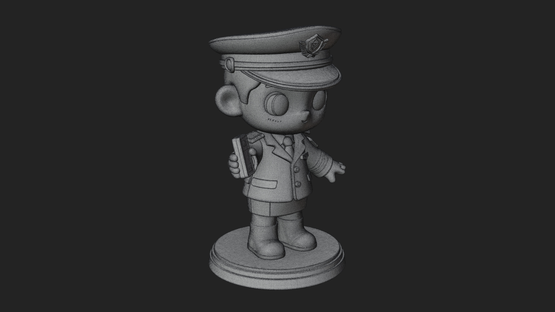 Chibi Police Officer Statue Design 12 3D Print Model 3D Model
