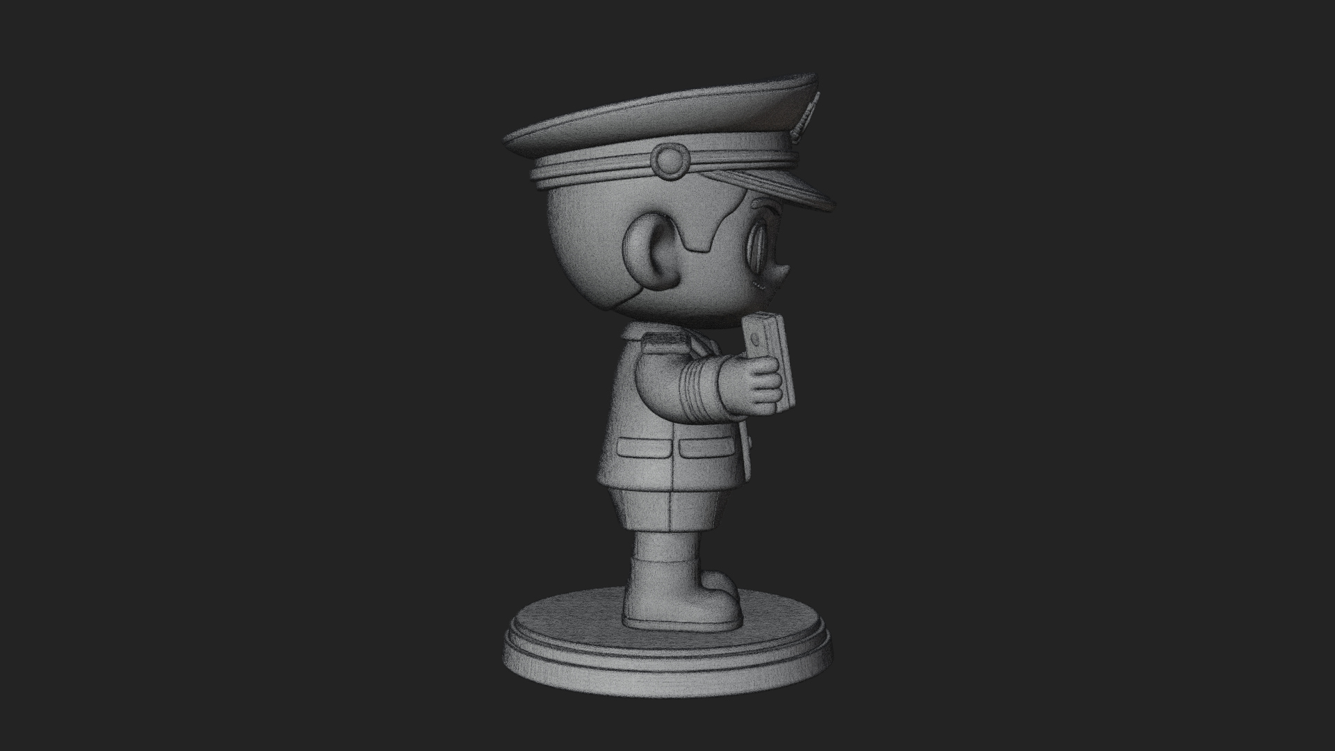 Chibi Police Officer Statue Design 12 3D Print Model 3D Model