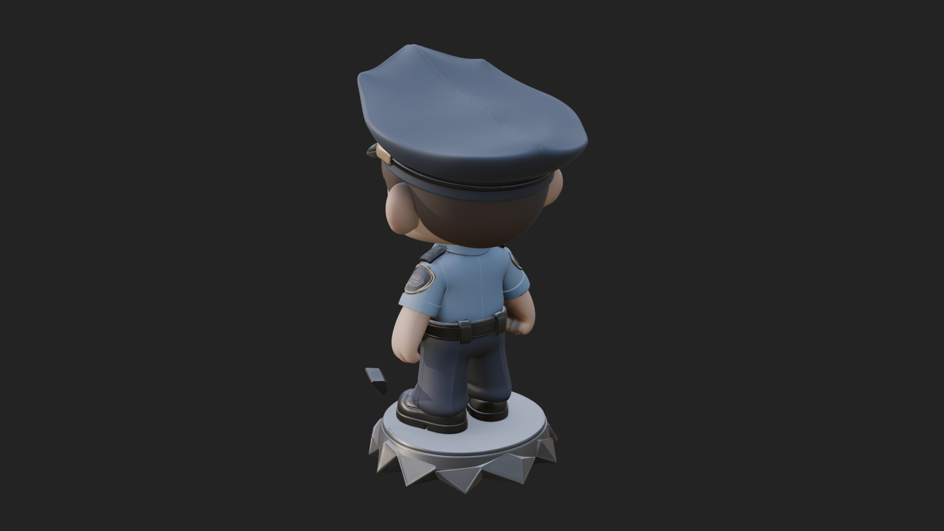 Chibi Police Officer Statue Design 2 3D Print Model 3D Model
