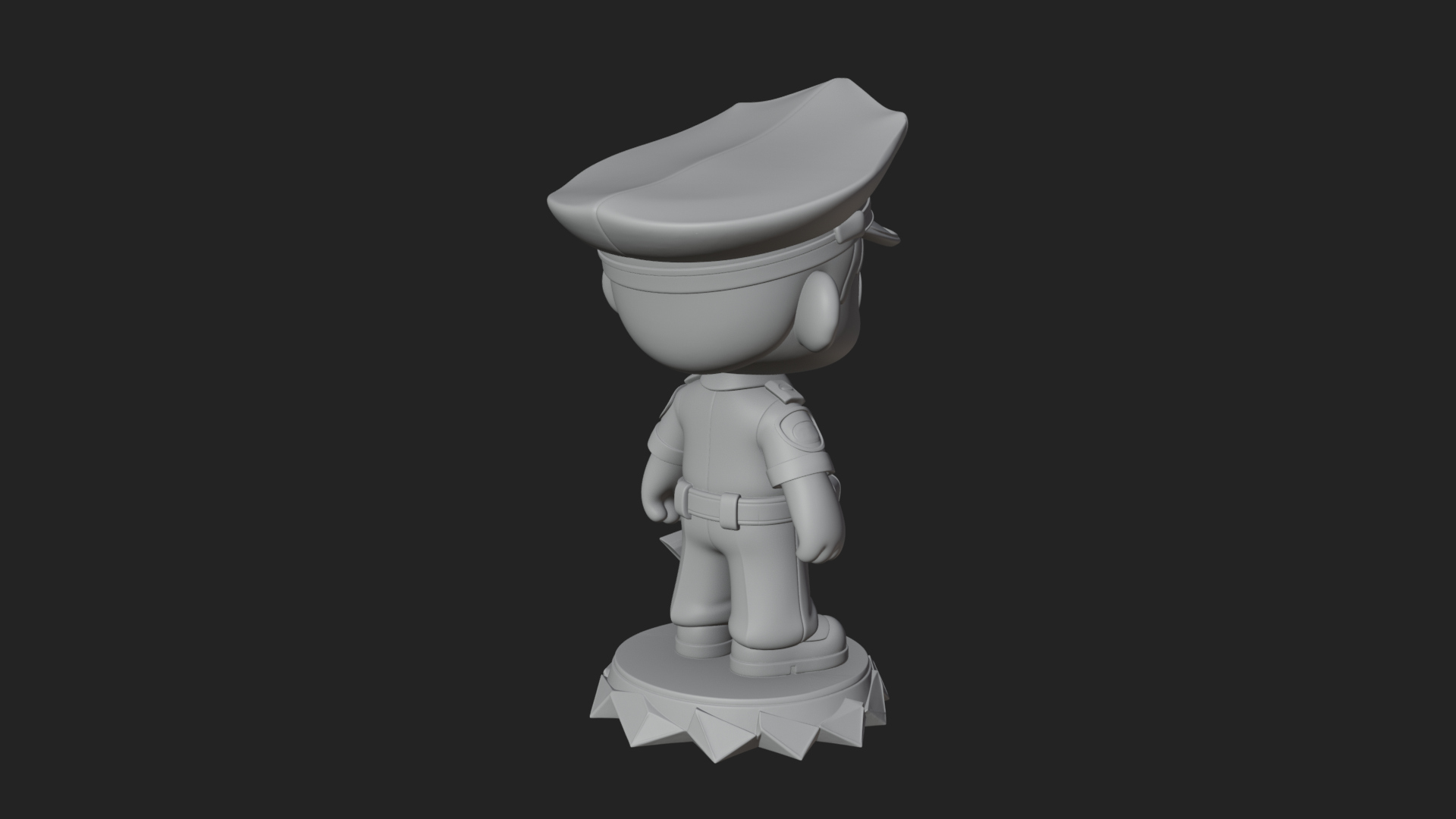 Chibi Police Officer Statue Design 2 3D Print Model 3D Model