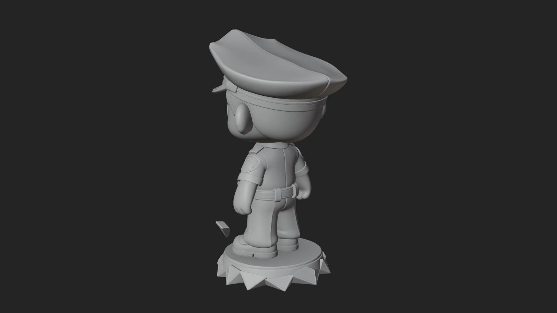 Chibi Police Officer Statue Design 2 3D Print Model 3D Model
