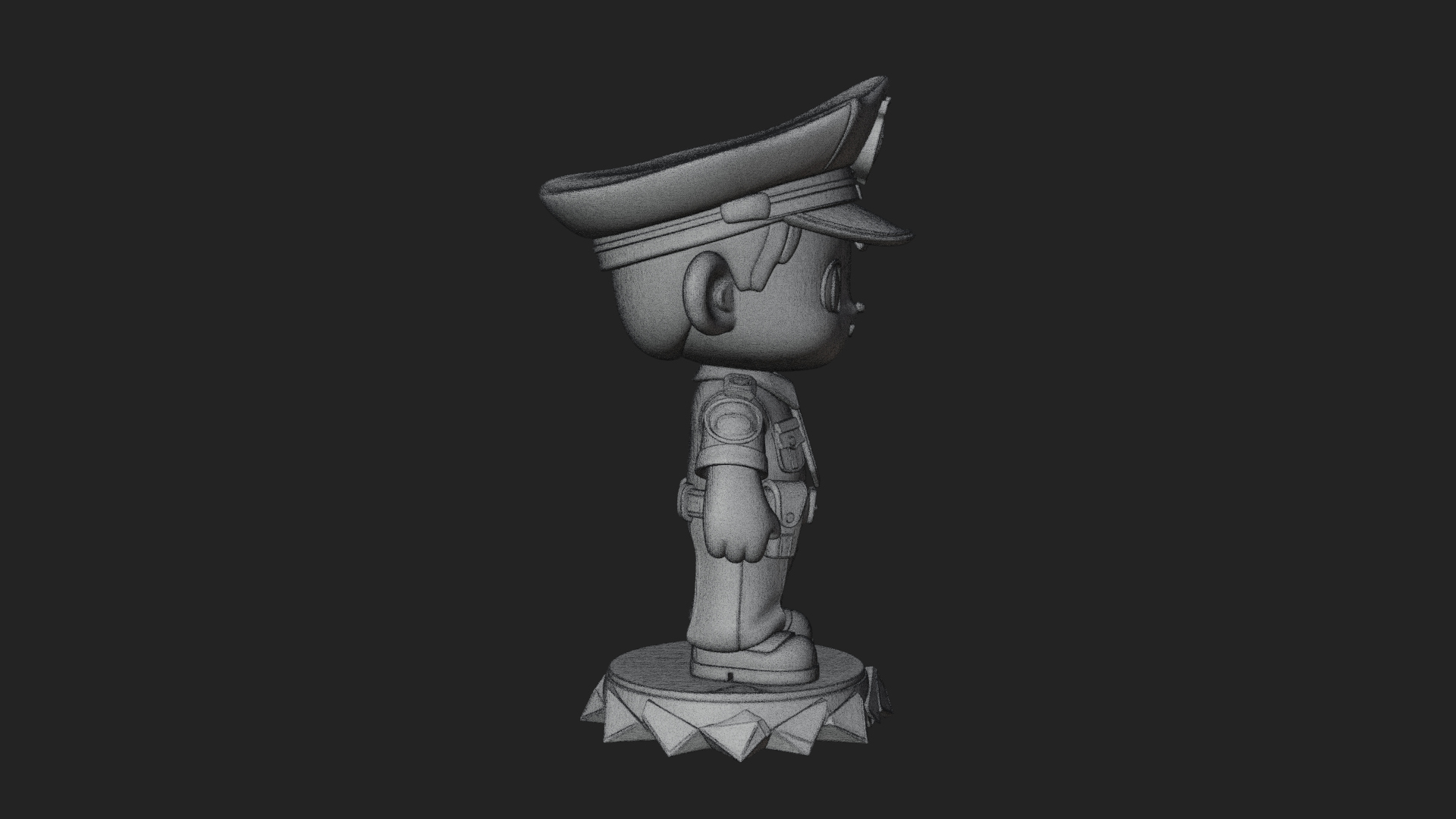 Chibi Police Officer Statue Design 2 3D Print Model 3D Model