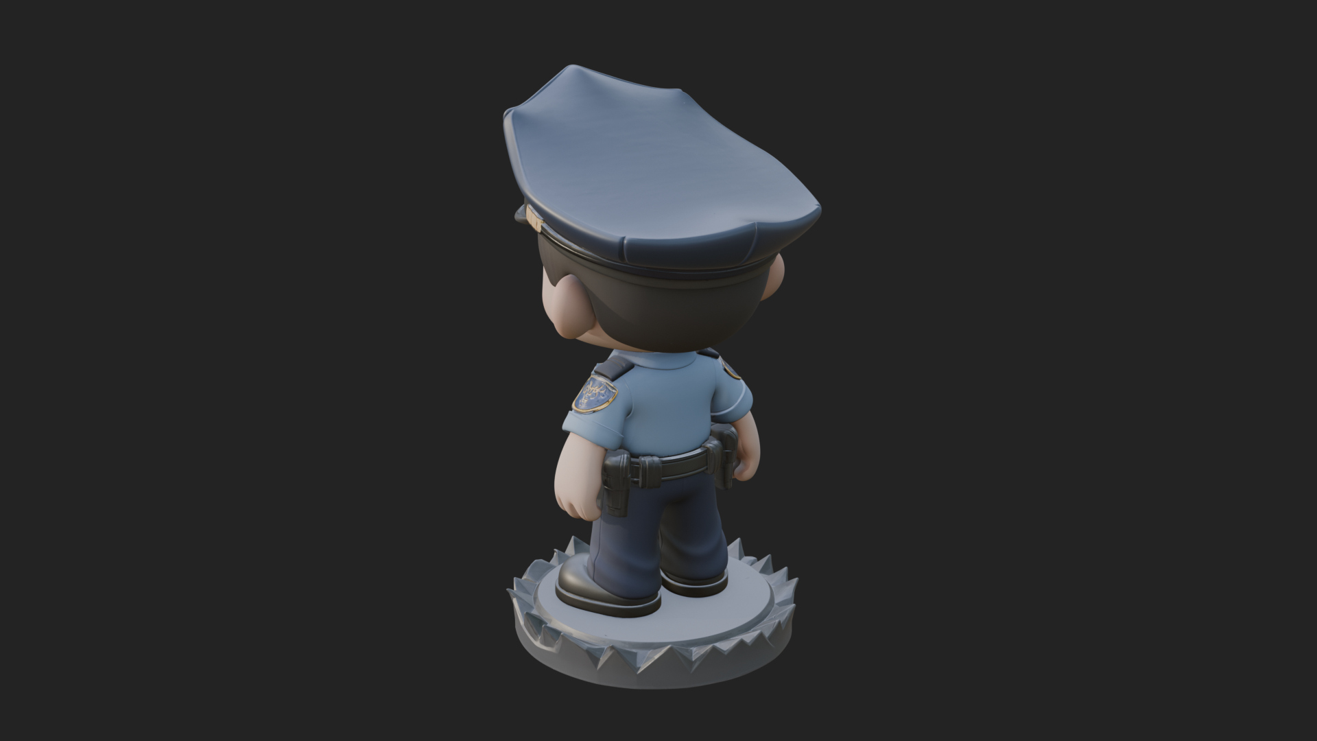 Chibi Police Officer Statue Design 3 3D Print Model 3D Model