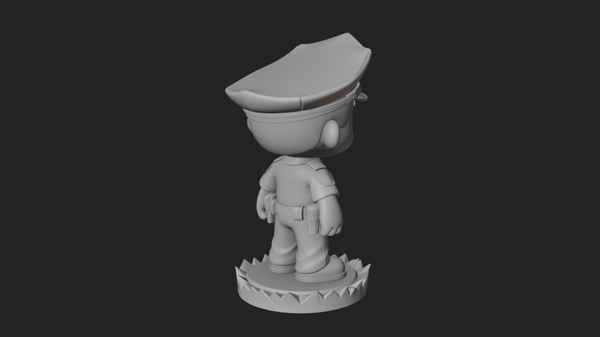Chibi Police Officer Statue Design 3 3D Print Model 3D Model
