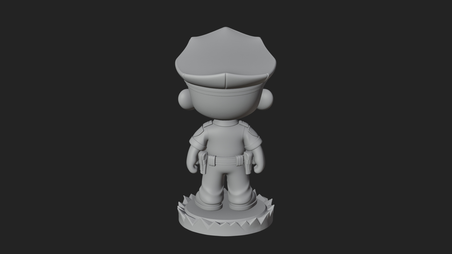 Chibi Police Officer Statue Design 3 3D Print Model 3D Model