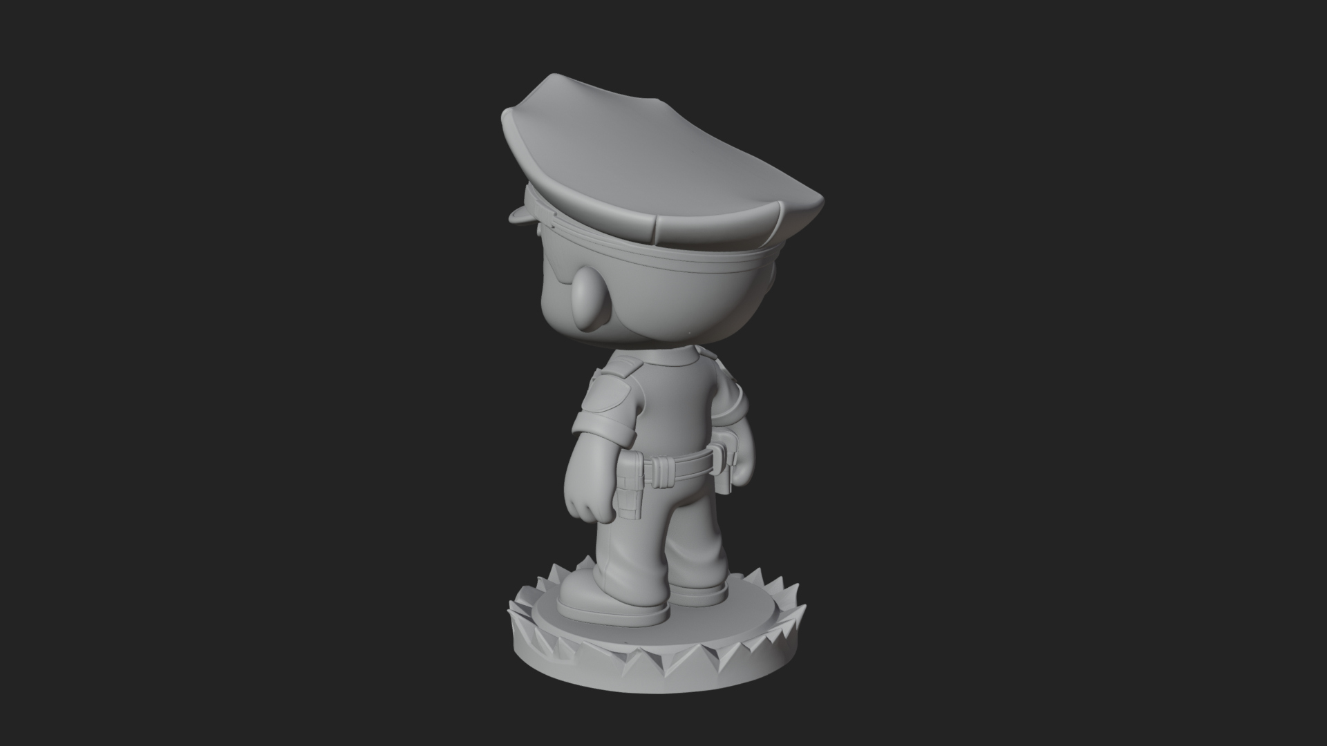 Chibi Police Officer Statue Design 3 3D Print Model 3D Model
