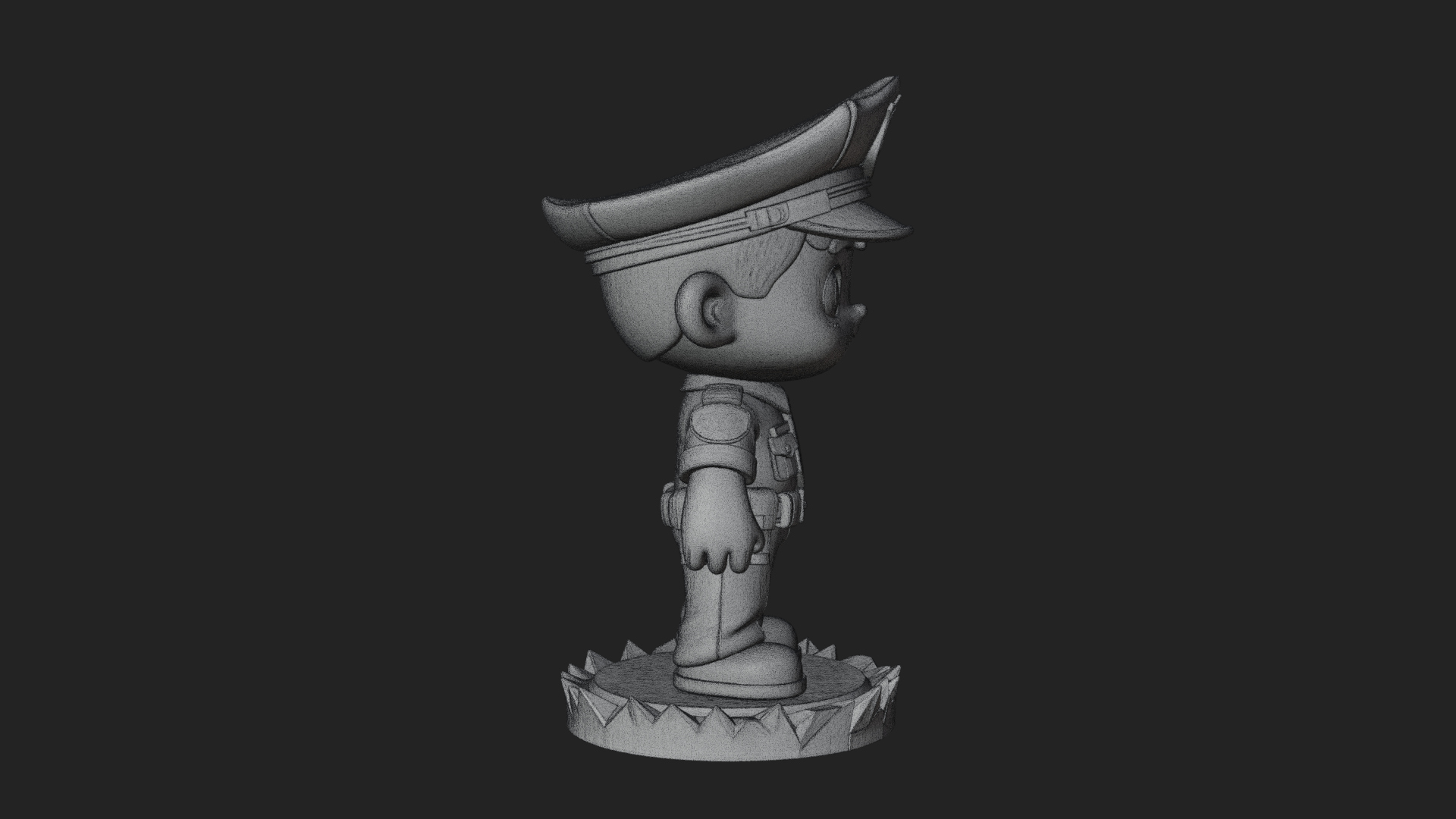 Chibi Police Officer Statue Design 3 3D Print Model 3D Model