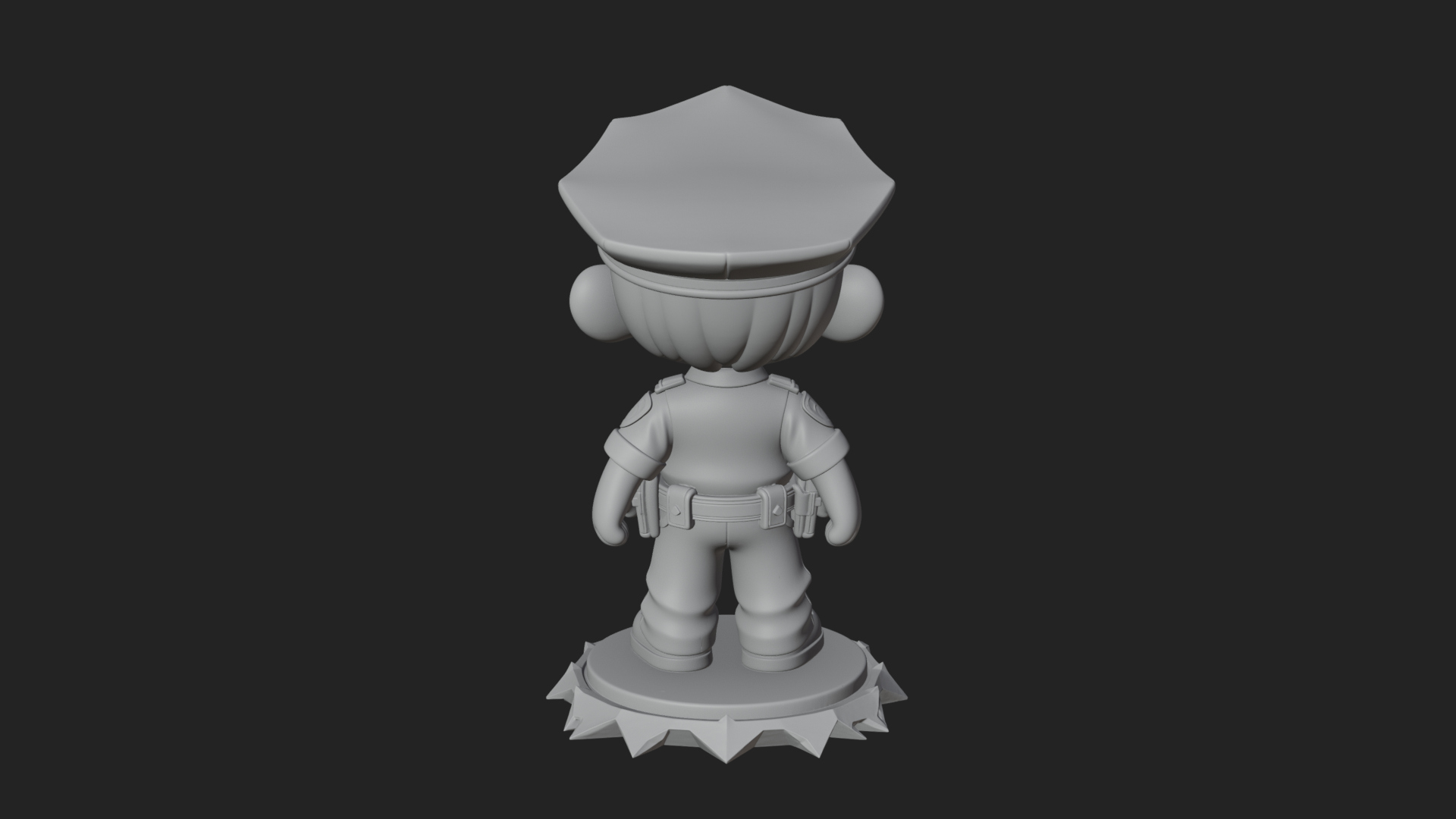 Chibi Police Officer Statue Design 4 3D Print Model 3D Model