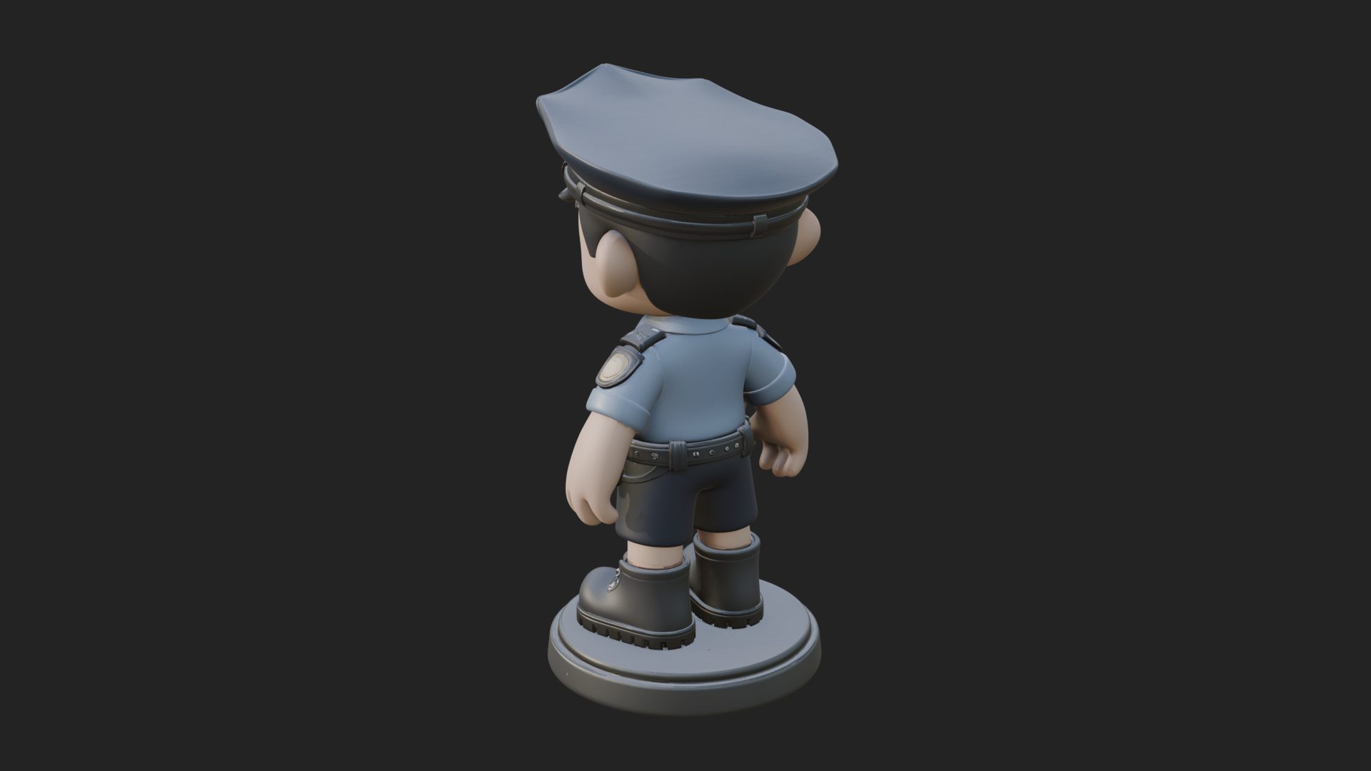 Chibi Police Officer Statue Design 5 3D Print Model 3D Model