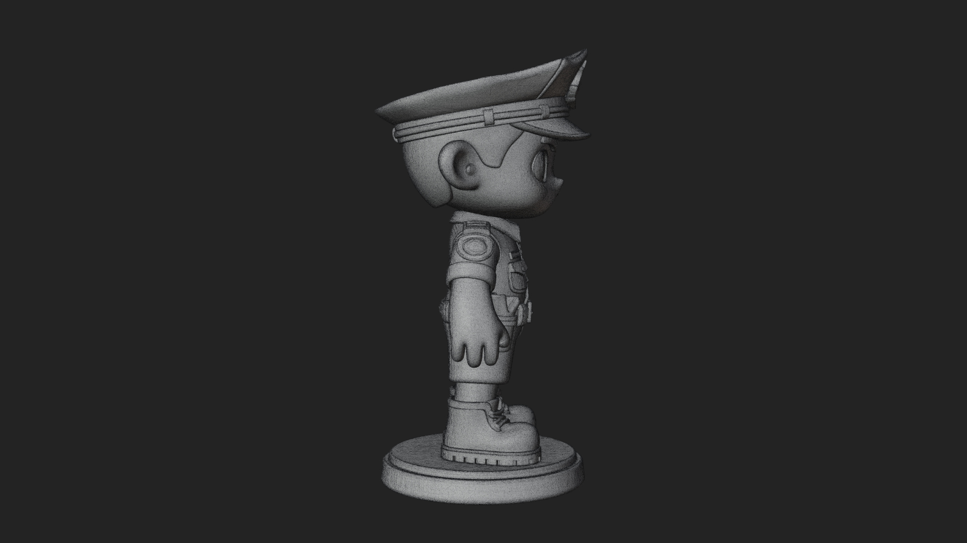Chibi Police Officer Statue Design 5 3D Print Model 3D Model