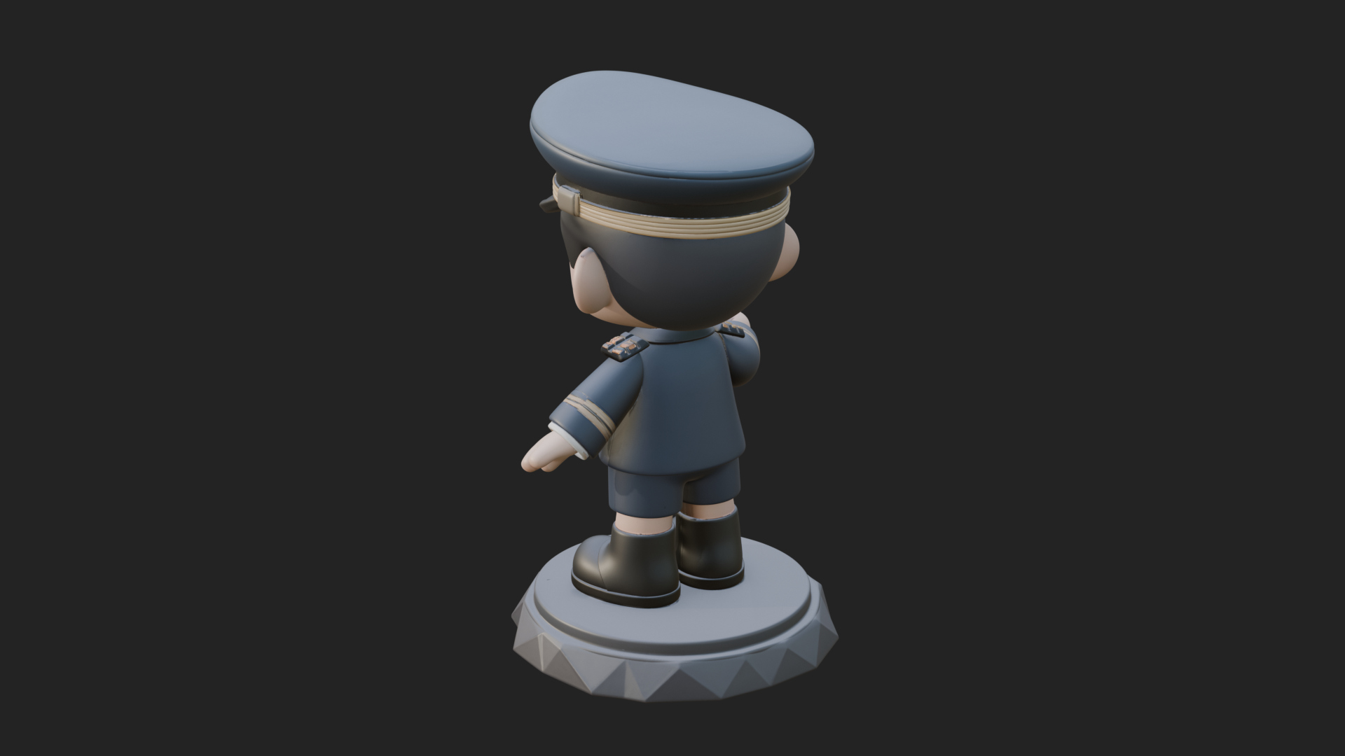 Chibi Police Officer Statue Design 9 3D Print Model 3D Model