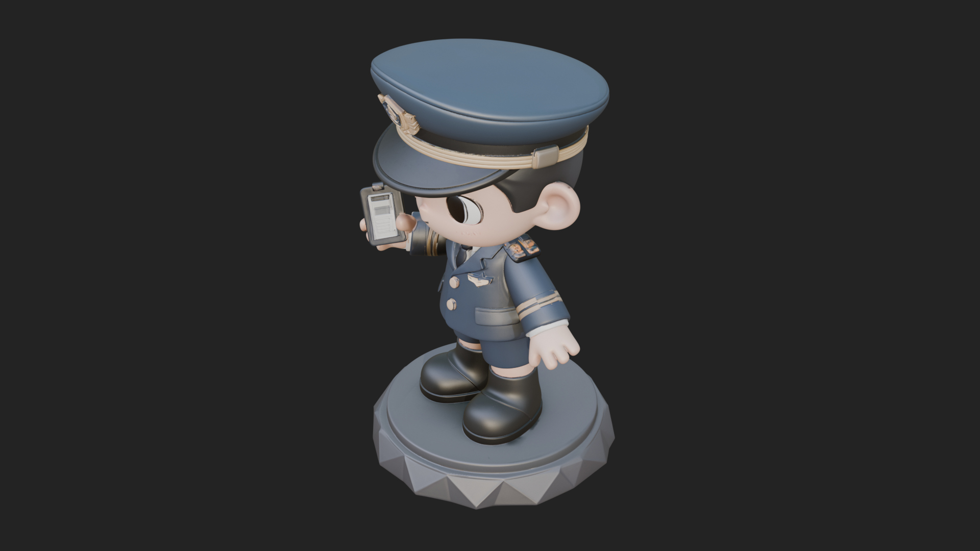 Chibi Police Officer Statue Design 9 3D Print Model 3D Model