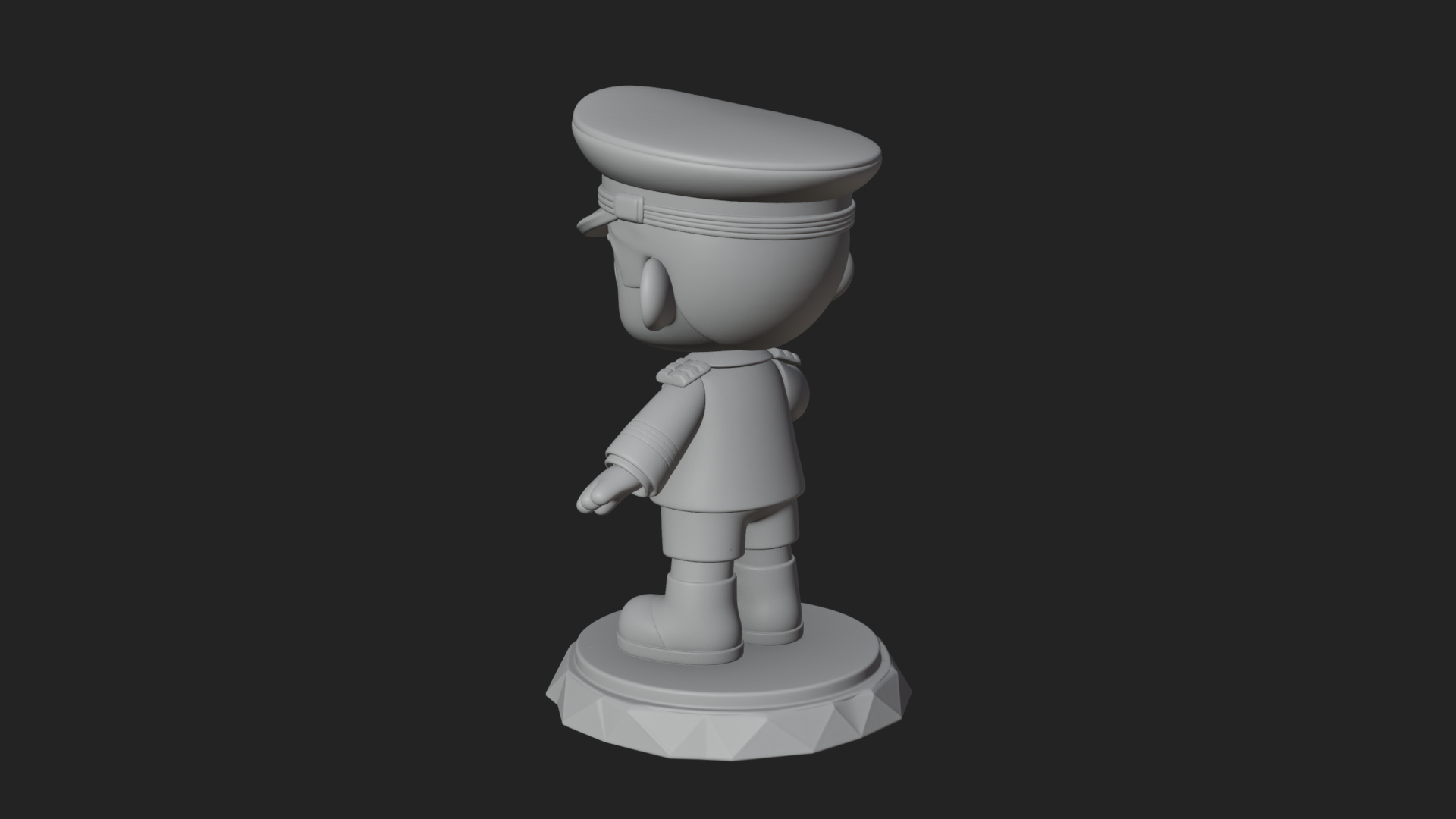 Chibi Police Officer Statue Design 9 3D Print Model 3D Model