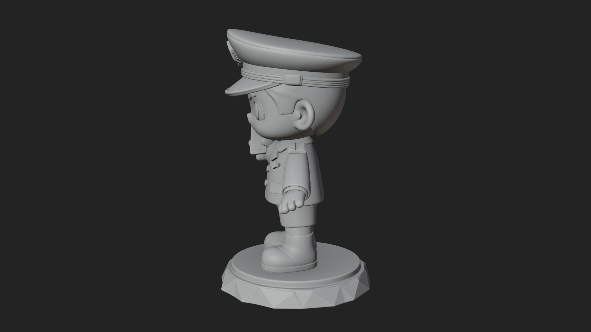Chibi Police Officer Statue Design 9 3D Print Model 3D Model
