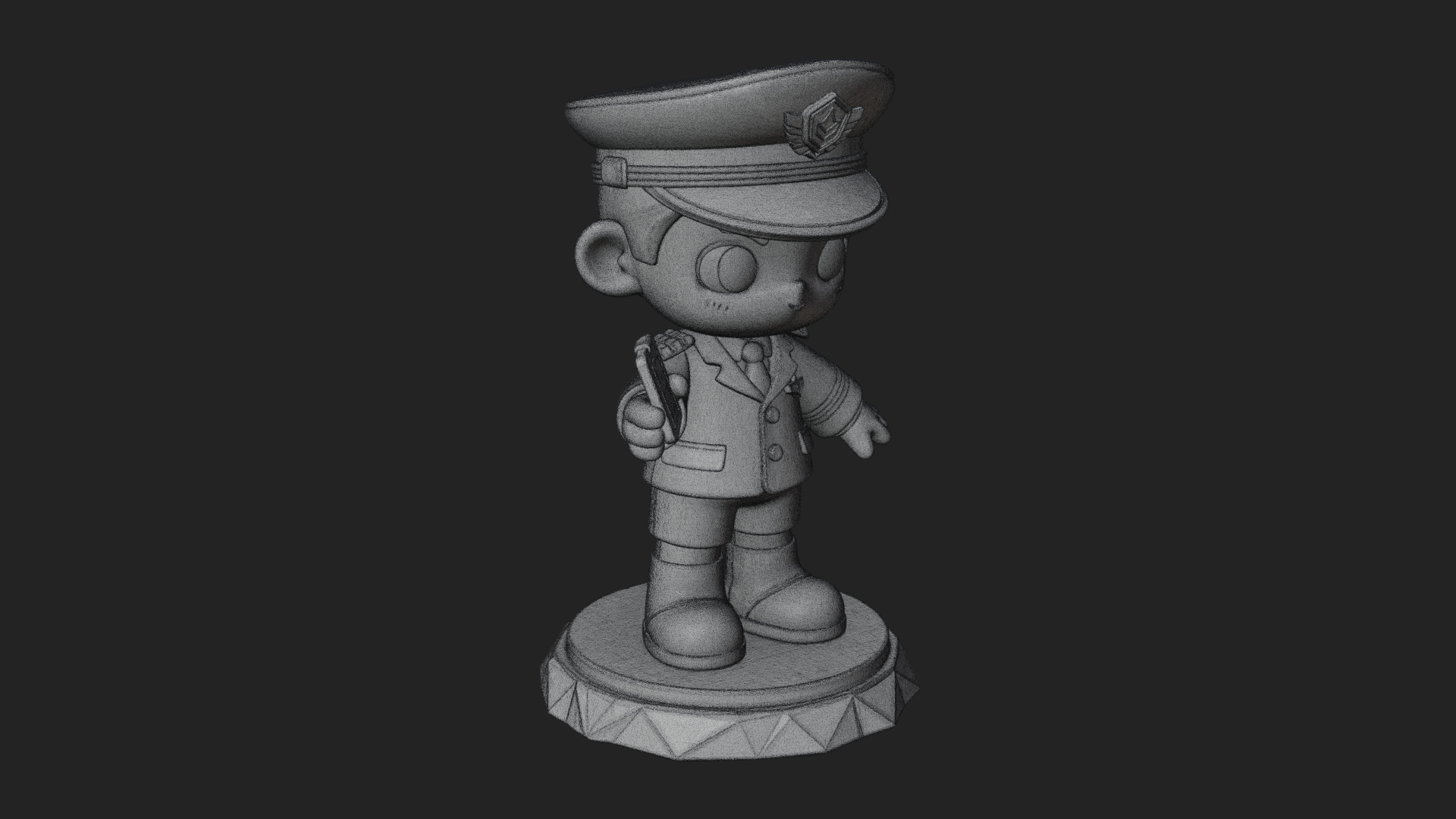 Chibi Police Officer Statue Design 9 3D Print Model 3D Model