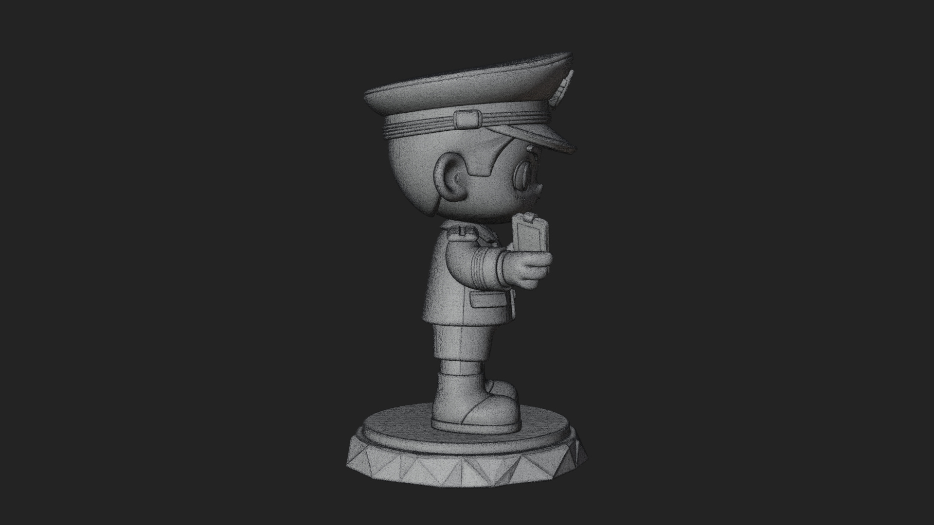 Chibi Police Officer Statue Design 9 3D Print Model 3D Model