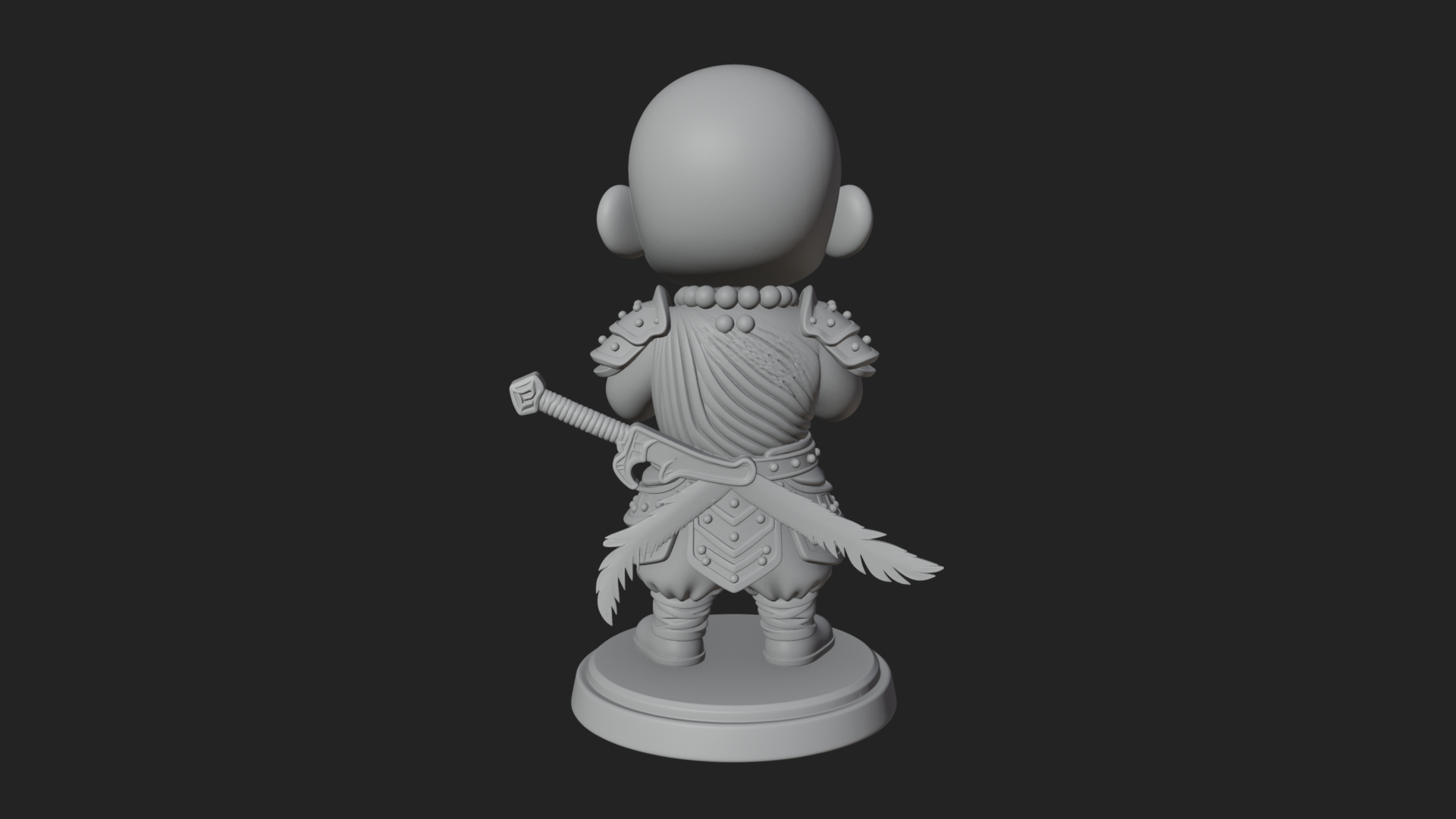Chibi Praying Monk Statue Design 1 3D Print Model 3D Model