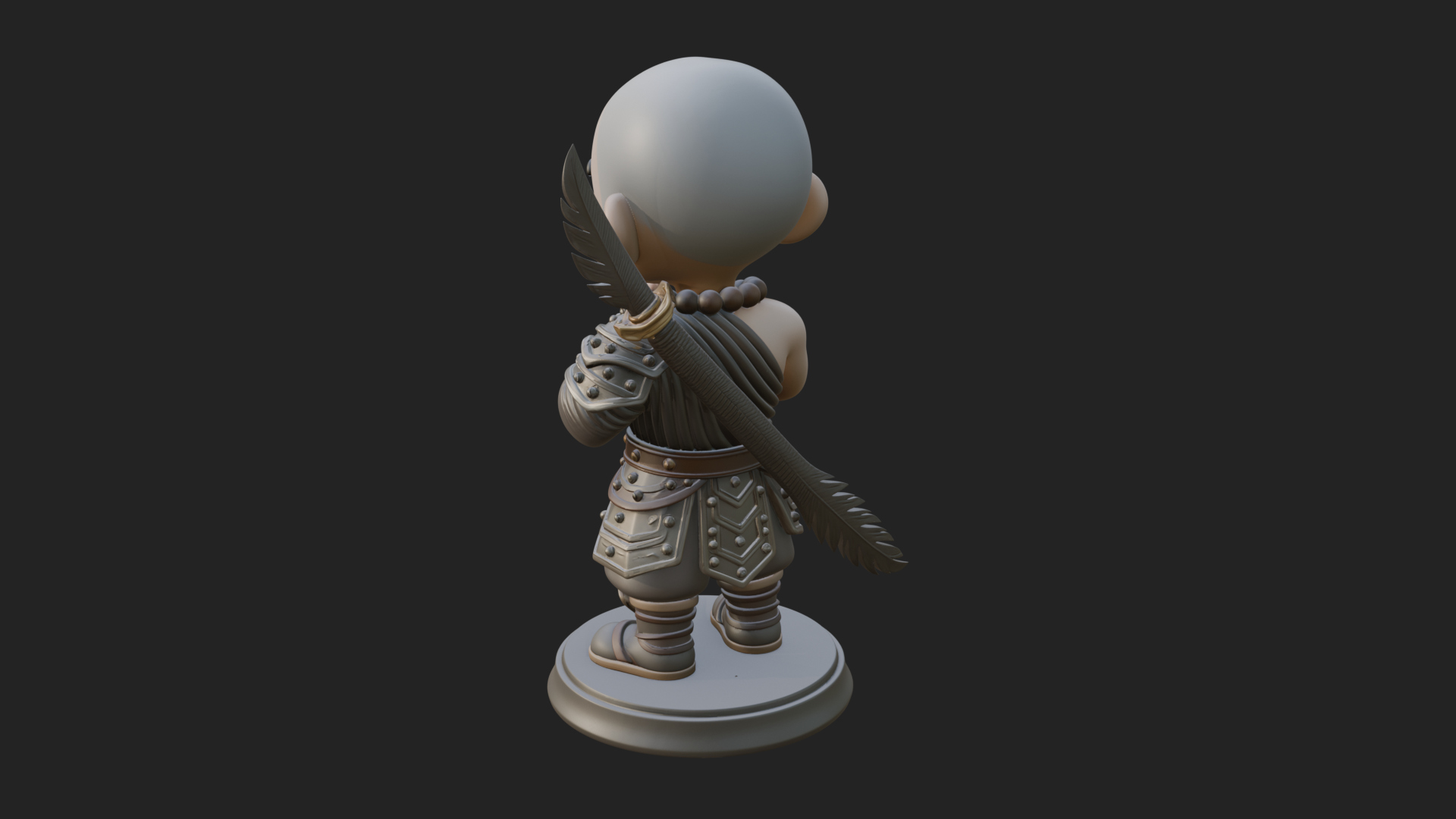 Chibi Praying Monk Statue Design 2 3D Print Model 3D Model